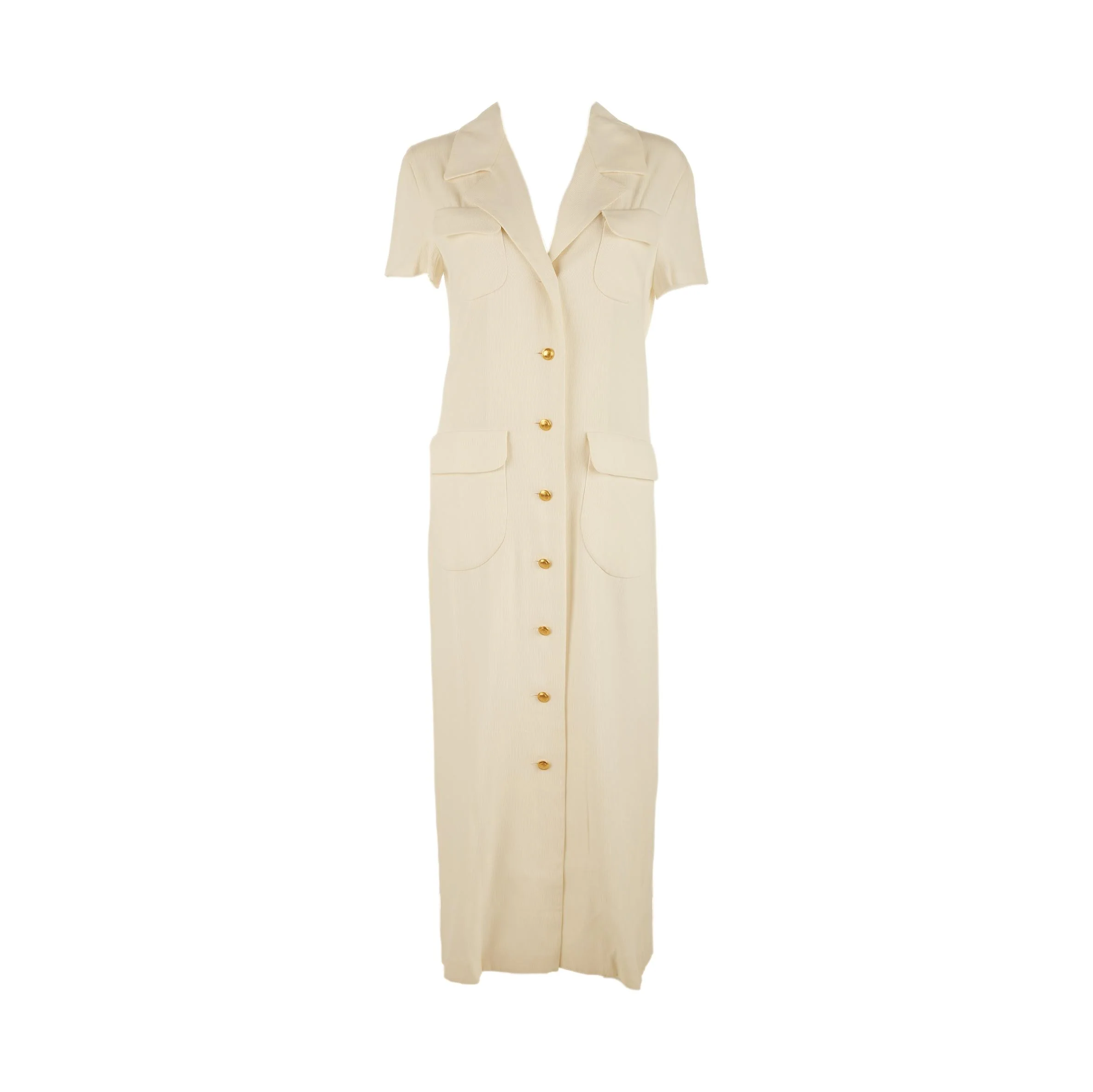 Gucci White Logo Button Up Duster