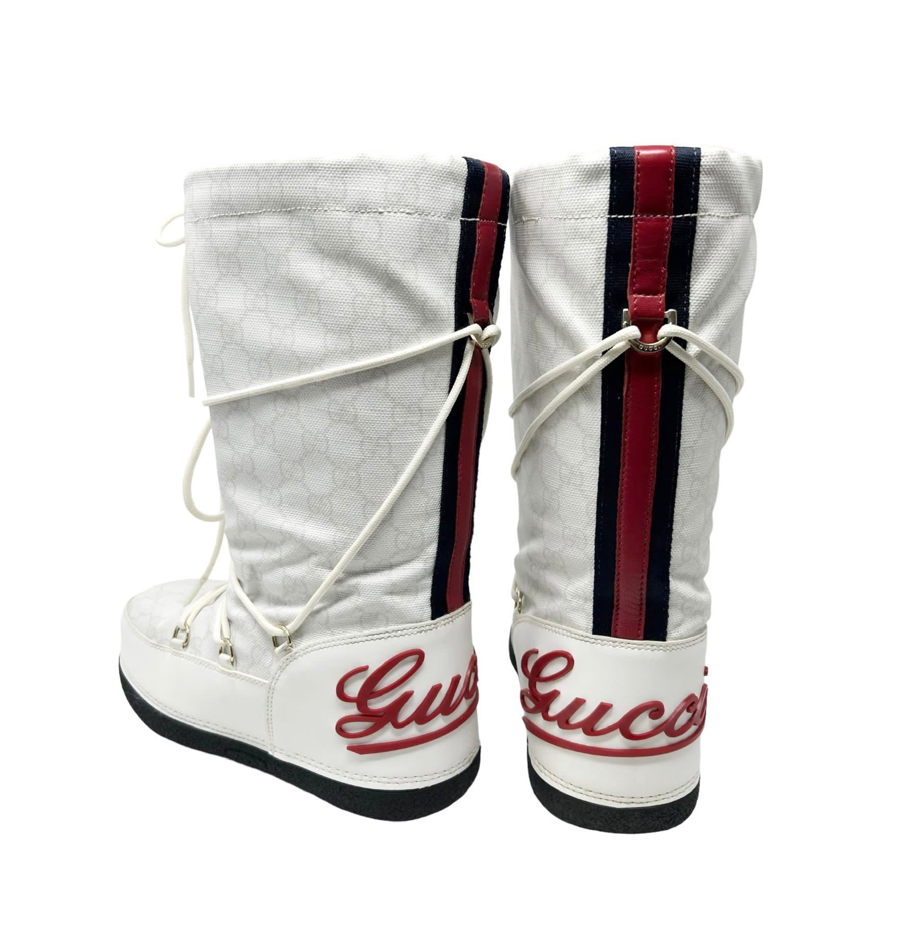Gucci White Logo Snow Boots