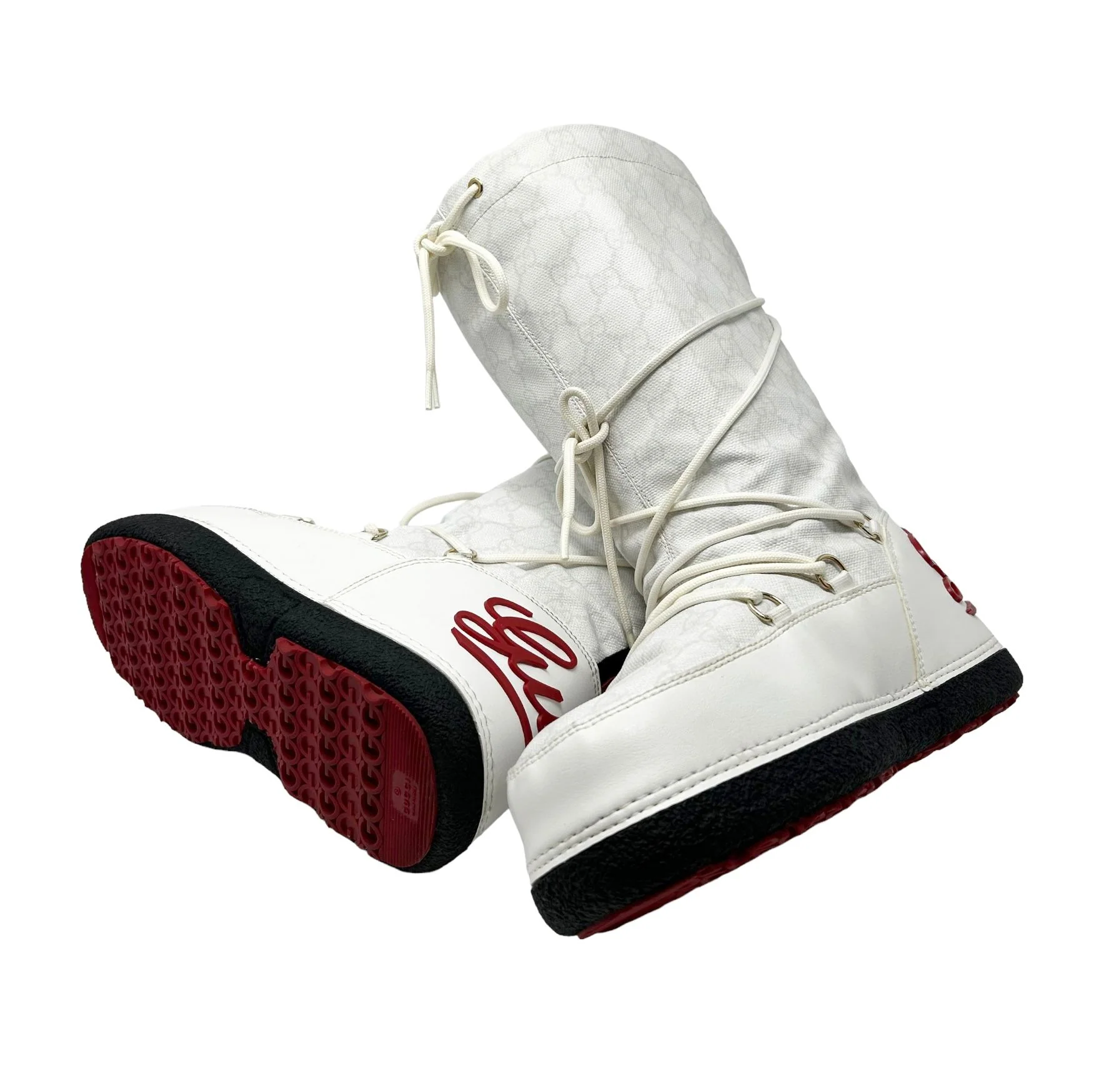 Gucci White Logo Snow Boots - Image 2