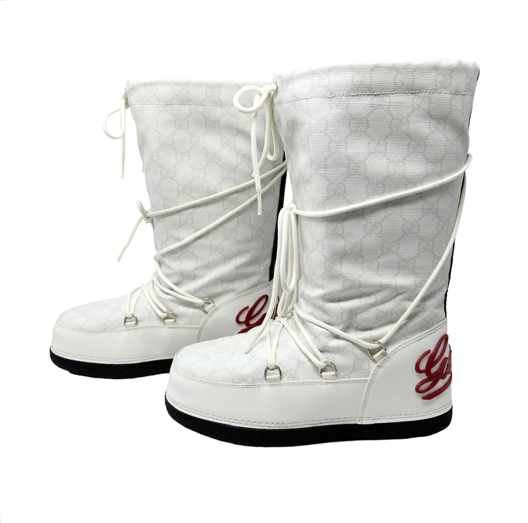 Gucci White Logo Snow Boots - Image 3