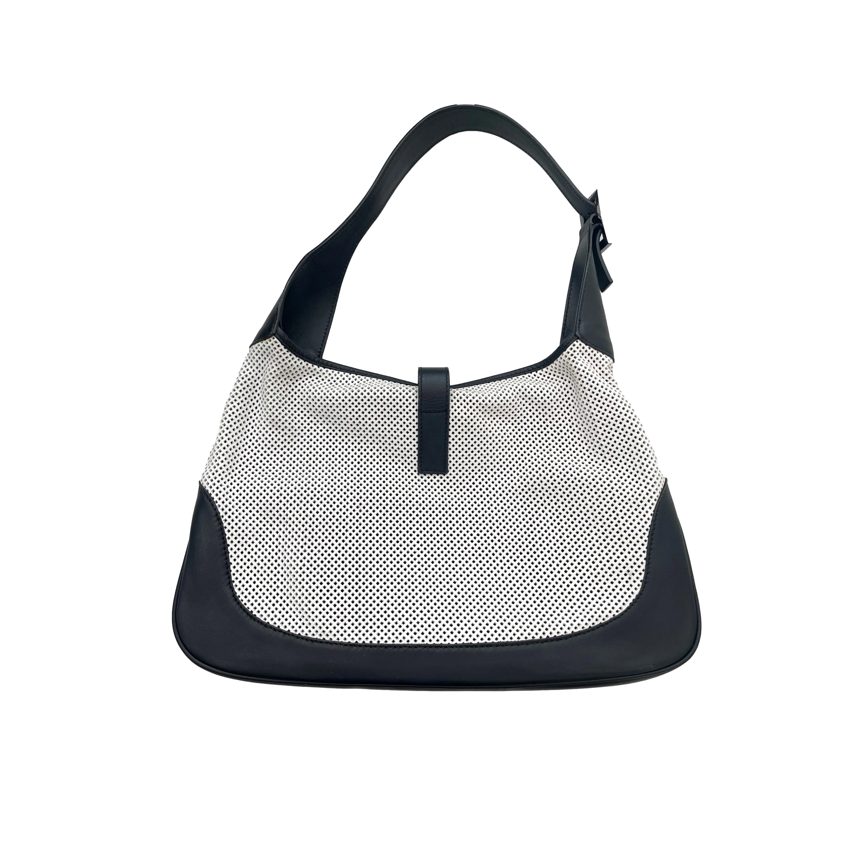 Gucci White Perforated Jackie Bag - Image 2