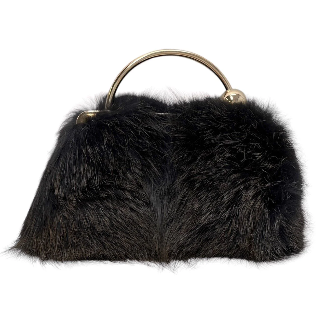 Gucci x Tom Ford Black Fur Mini Top Handle Bag - Image 2