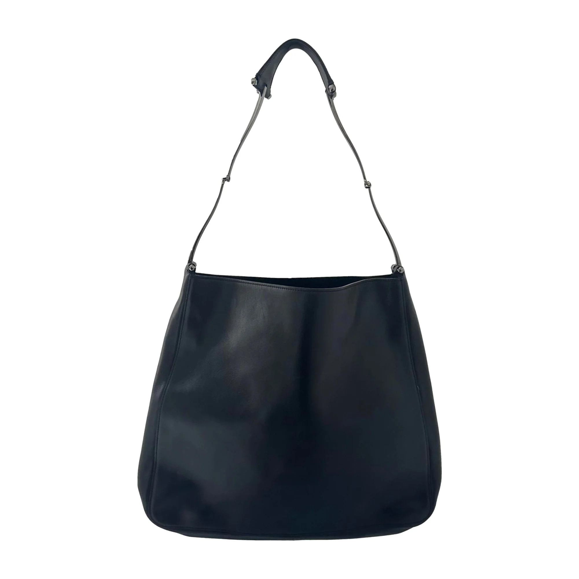 Gucci x Tom Ford Black Leather Horsebit Shoulder Bag