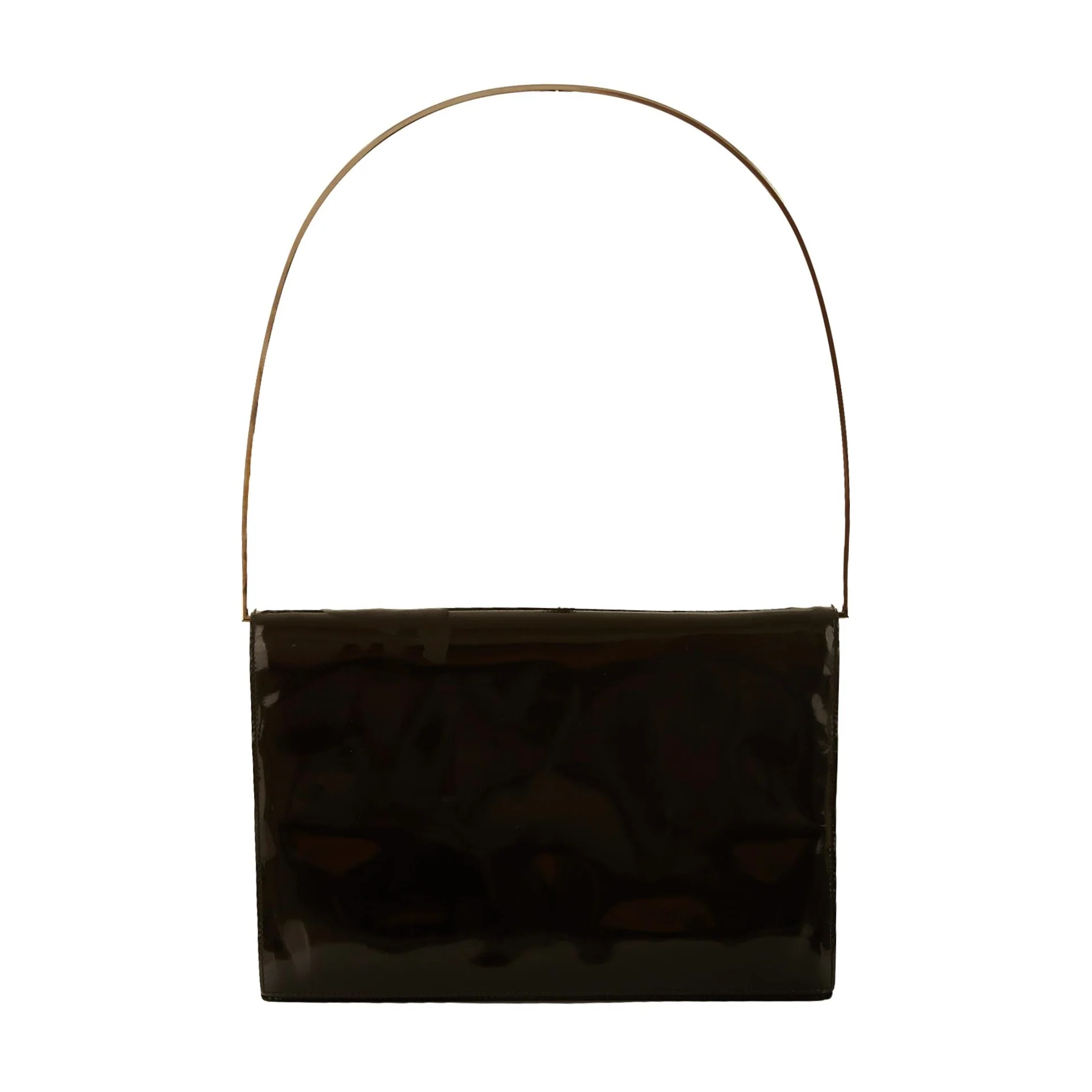Gucci x Tom Ford Black Patent Metal Handle Bag