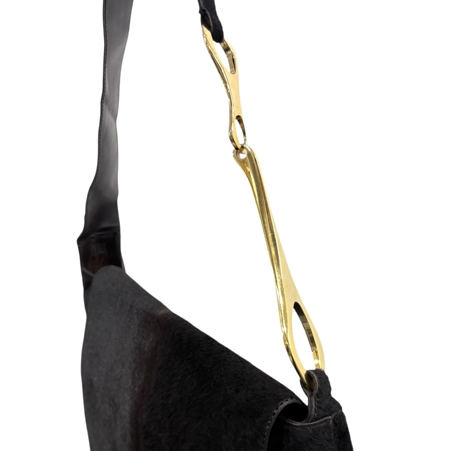 Gucci x Tom Ford Dark Brown Pony Hair Bag - Image 3