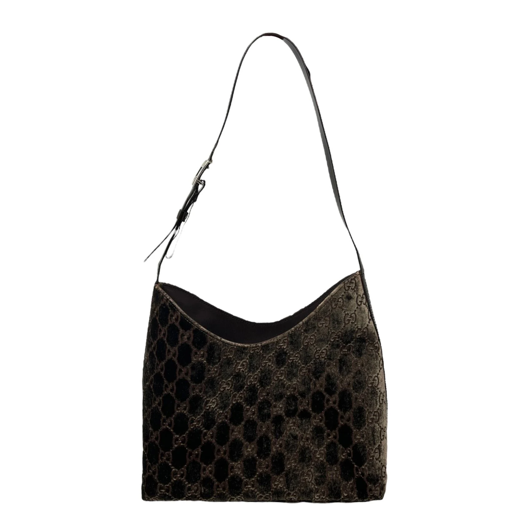 Gucci x Tom Ford Brown Velvet Shoulder Bag - Image 2