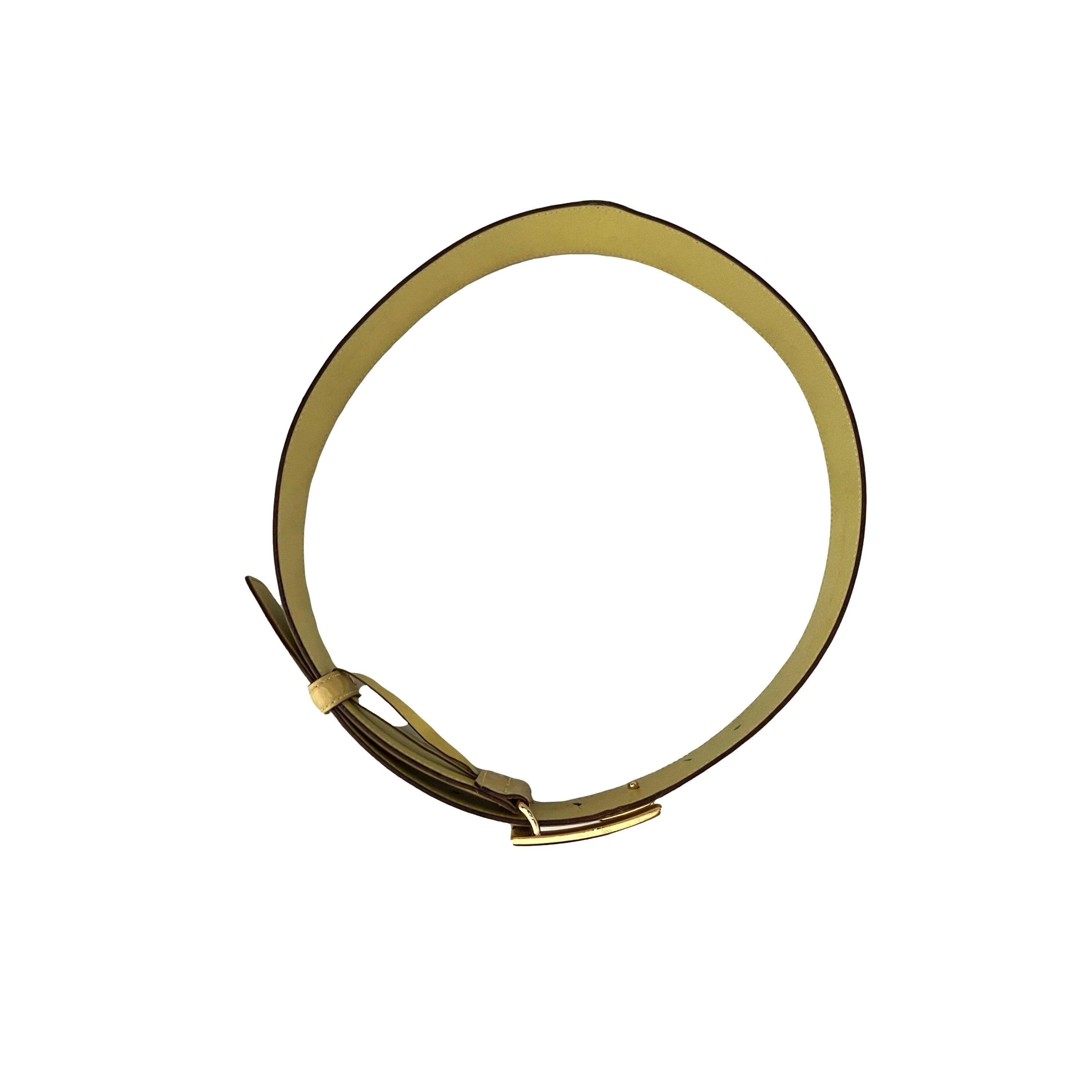 Gucci Yellow Patent Jumbo Leather Belt - Image 2