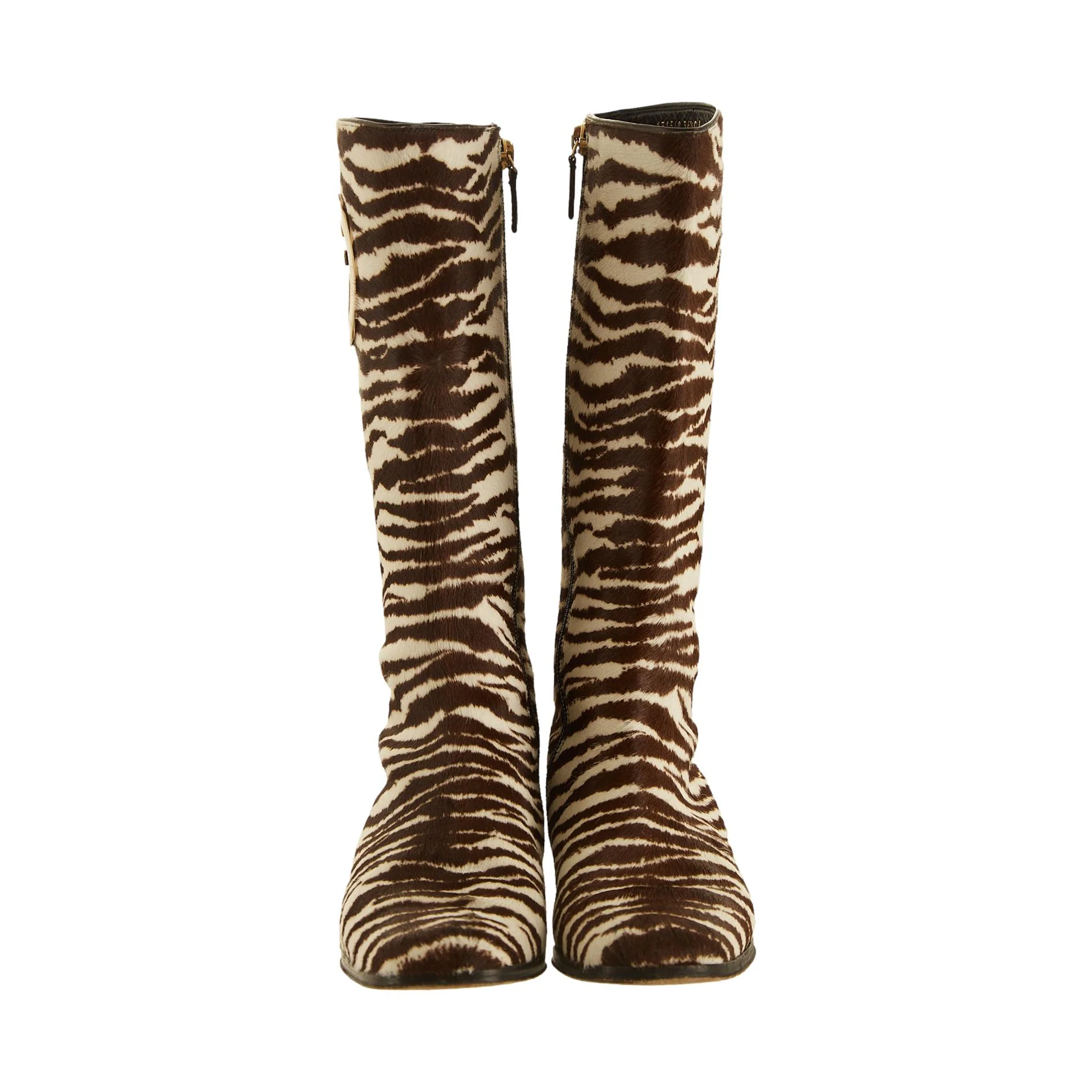 Gucci Zebra Print Logo Cut Out Boots - Image 2
