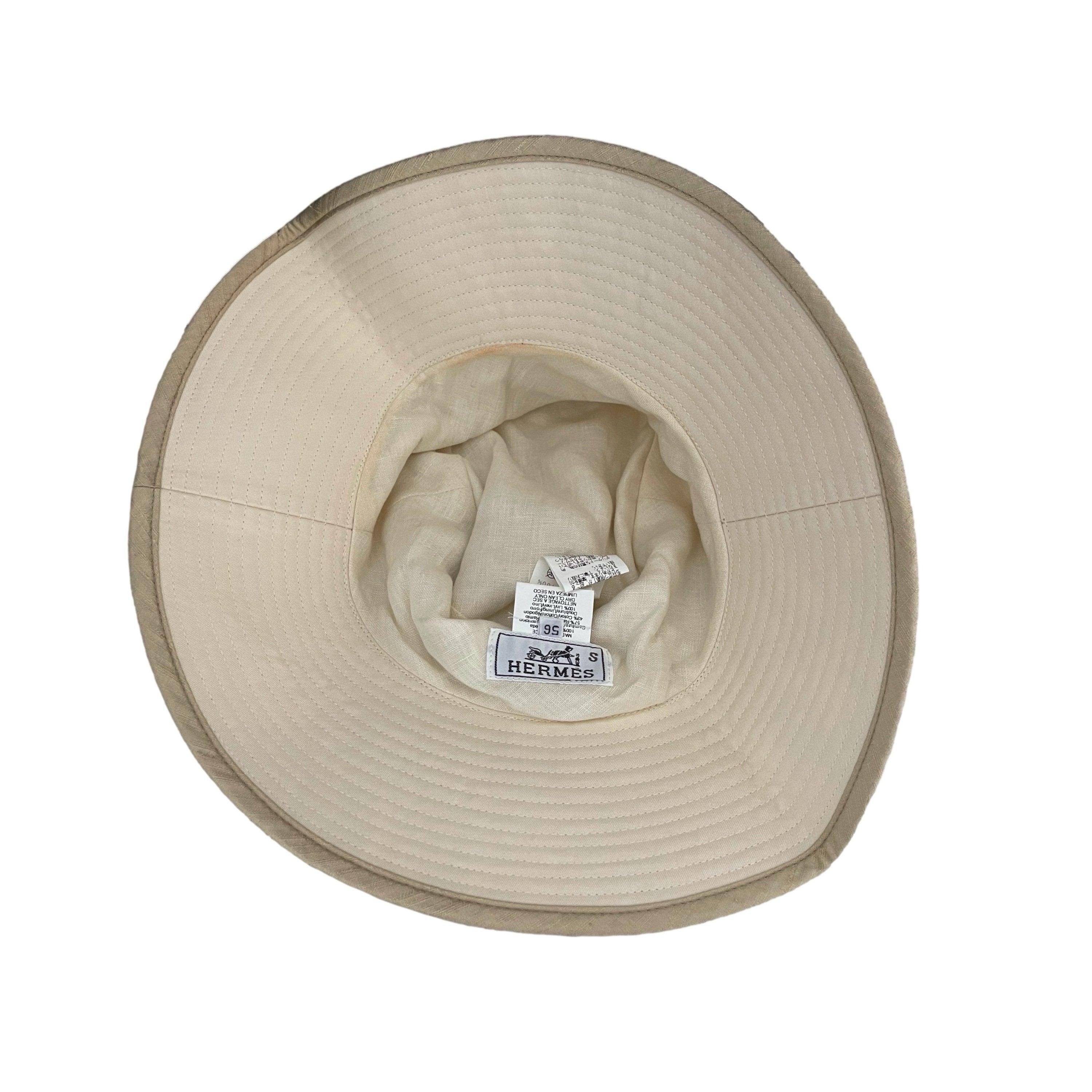 Hermes Beige Print Bucket Hat - Image 3