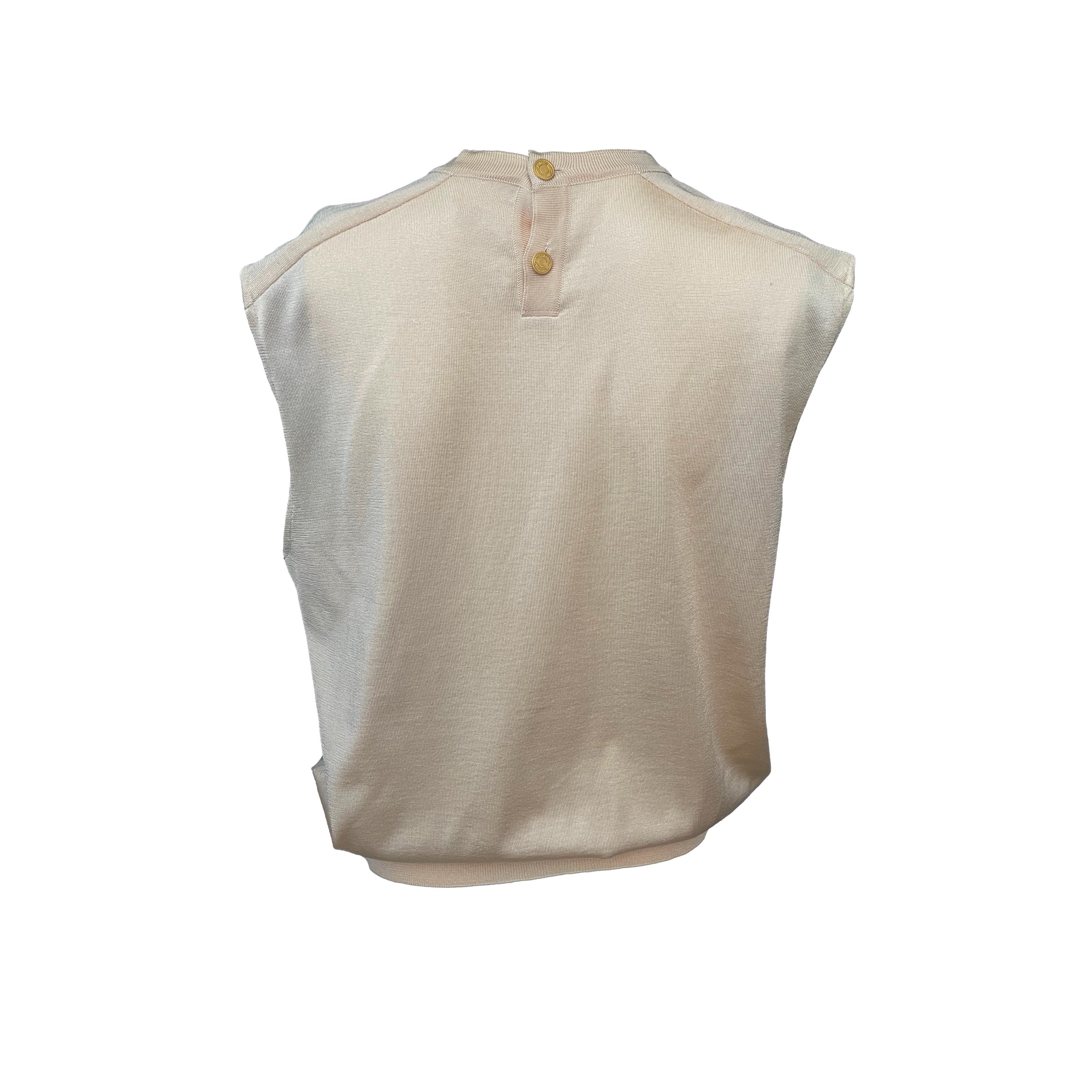 Hermes Cream Horse Print Top - Image 2