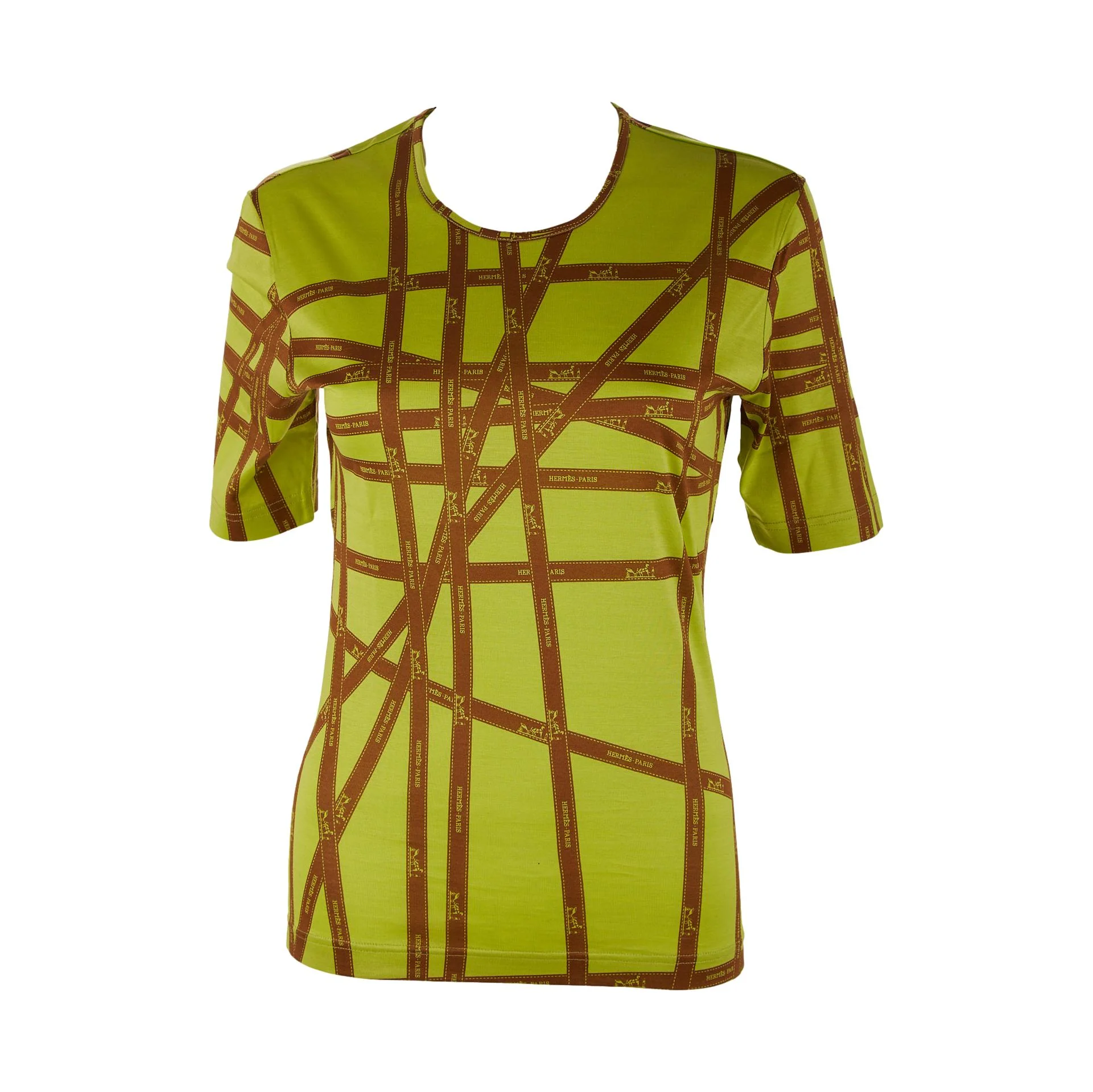 Hermes Lime Green Ribbon Top