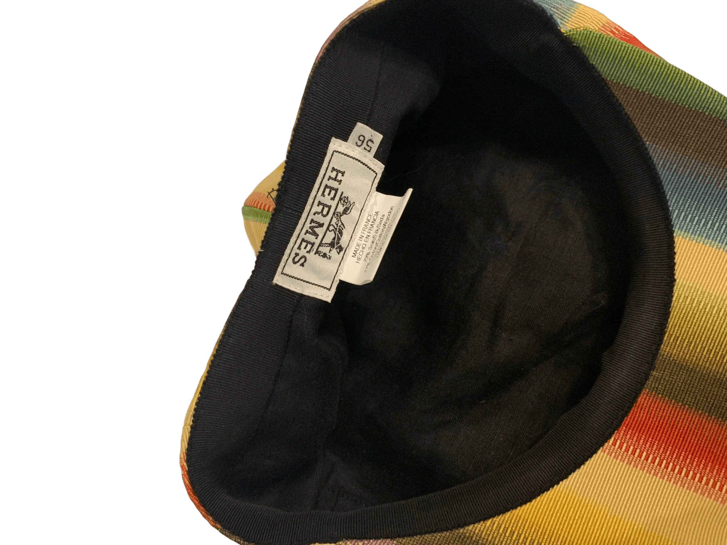 Hermes Multicolor Striped Newsboy Cap - Image 2