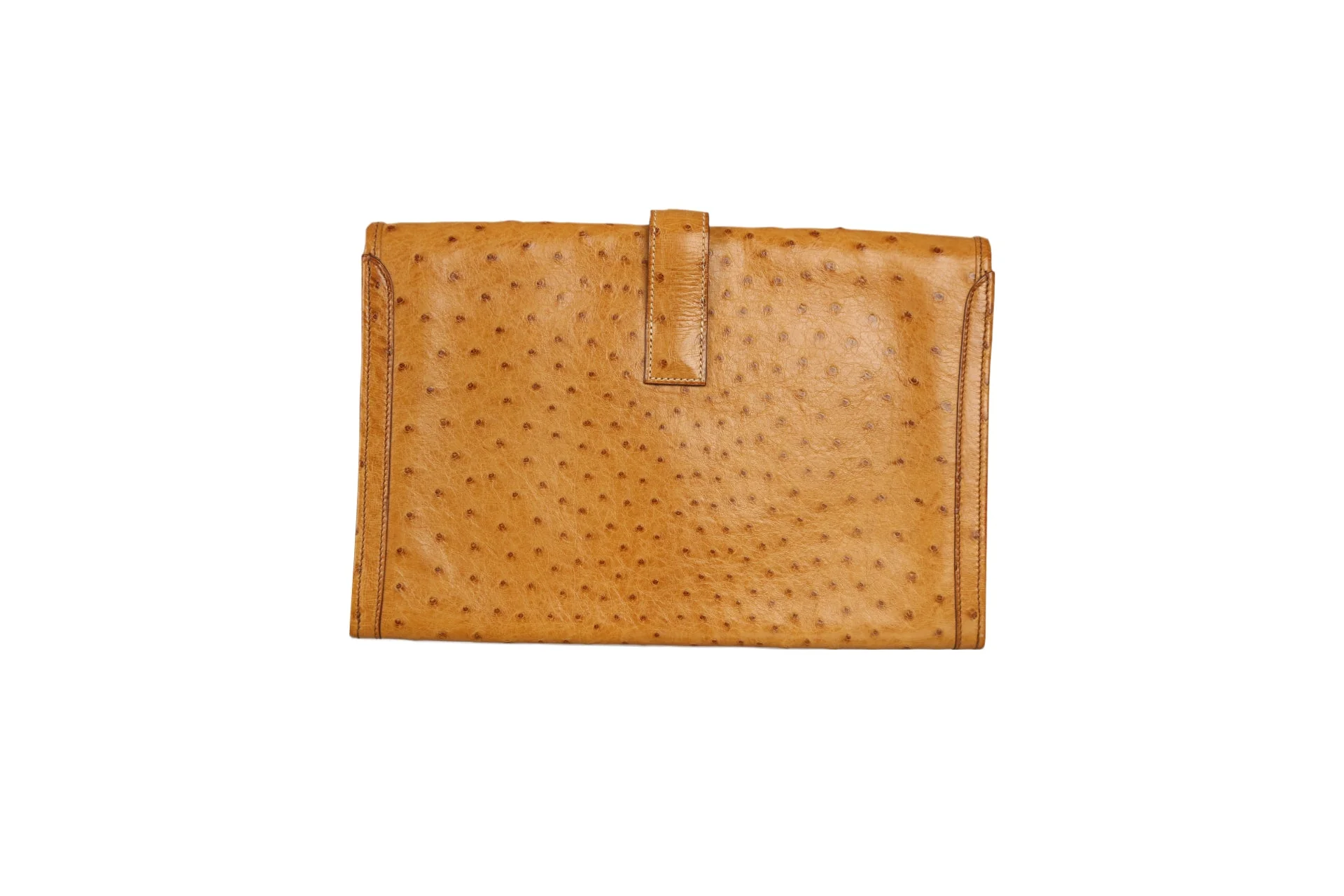 Hermes Camel Ostrich Jige Clutch - Image 2