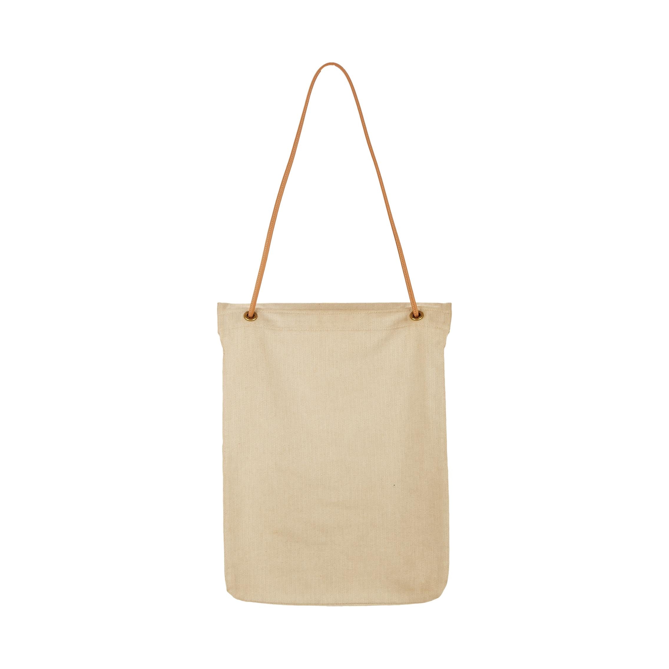 Hermes Natural Canvas Logo Tote - Image 2