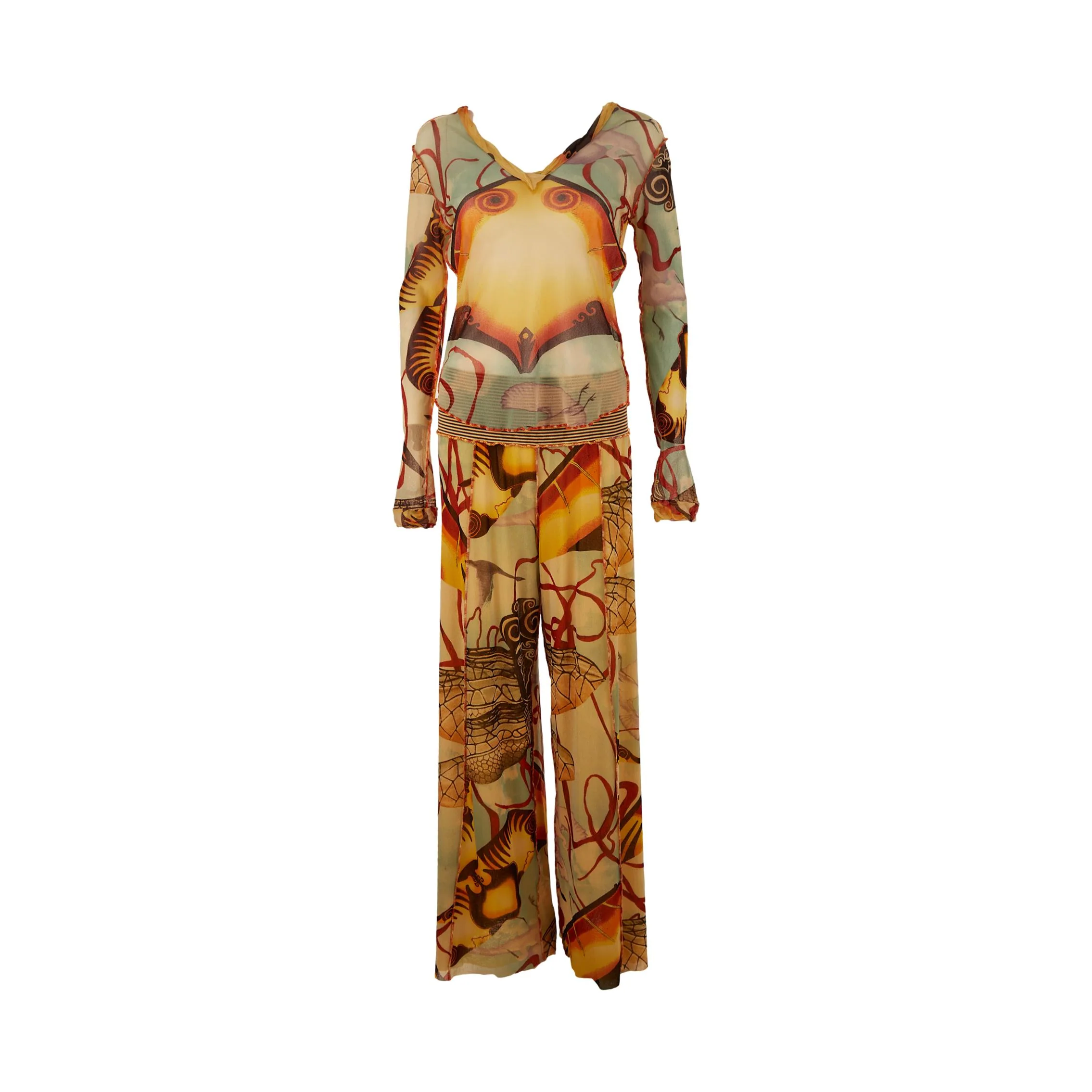 Jean Paul Gaultier Orange Print Pant Set