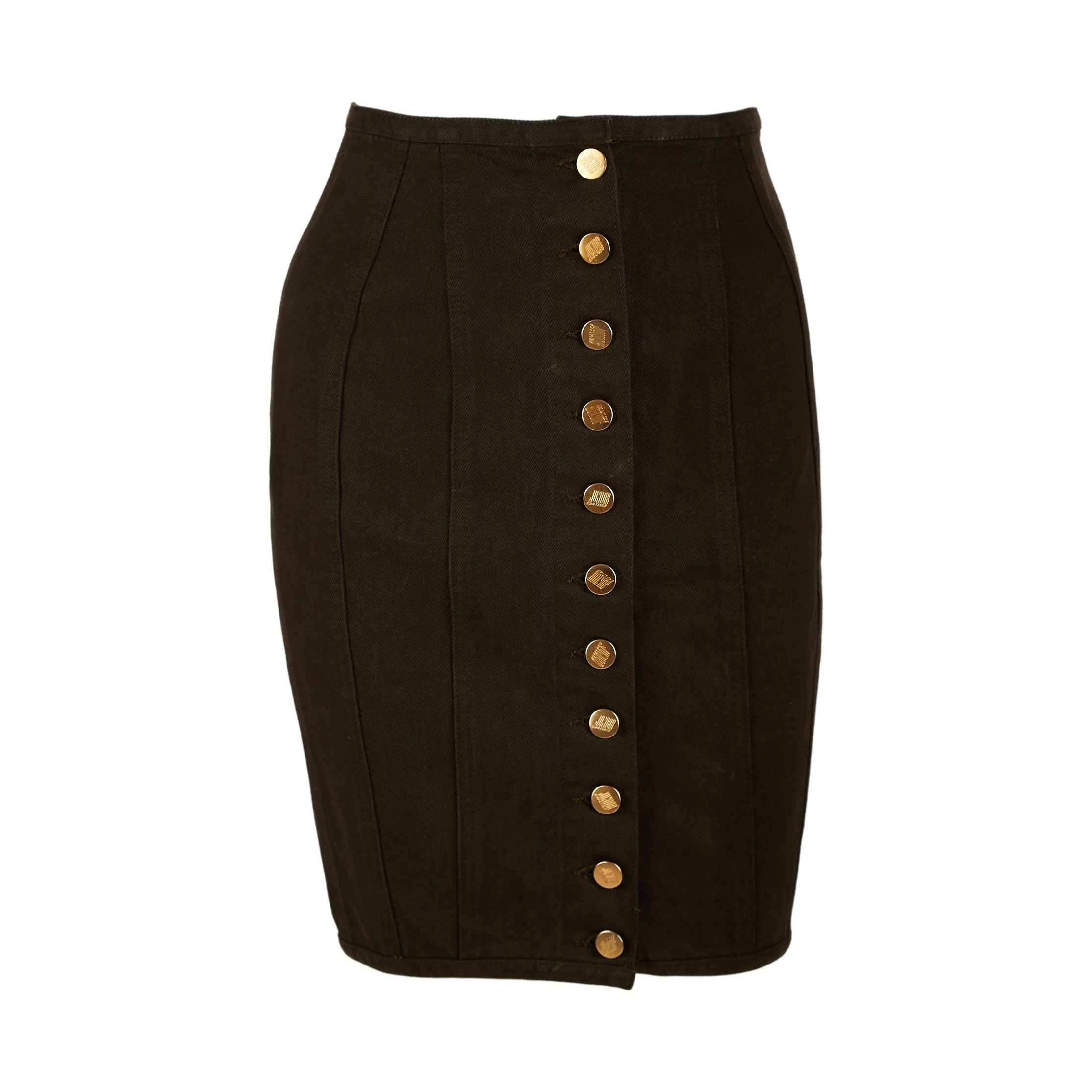 Jean Paul Gaultier Black Denim Tie Skirt