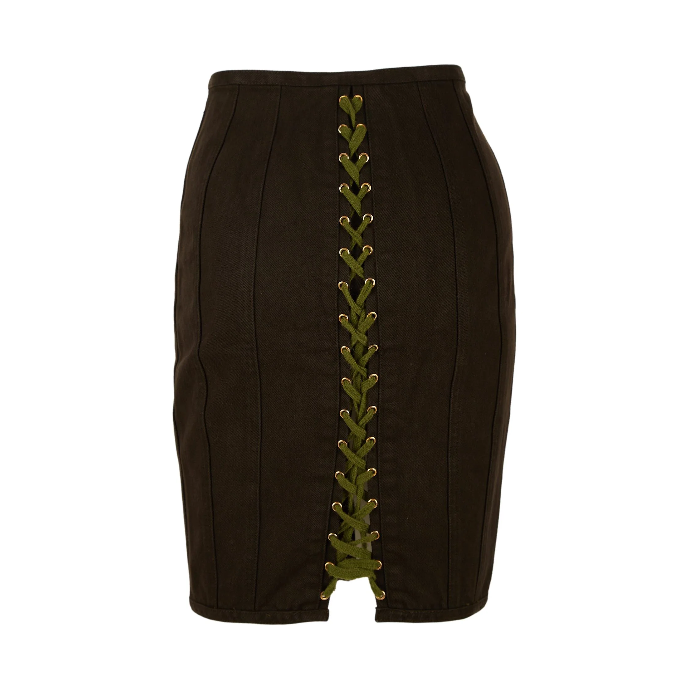 Jean Paul Gaultier Black Denim Tie Skirt - Image 2