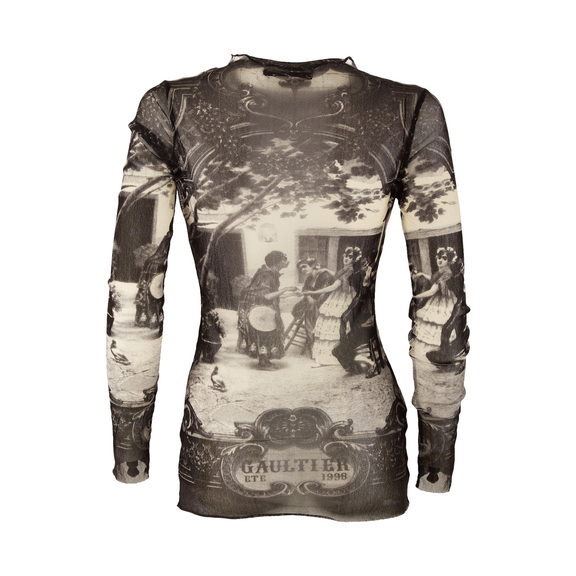 Jean Paul Gaultier Black 'Gothic' Print Top - Image 2