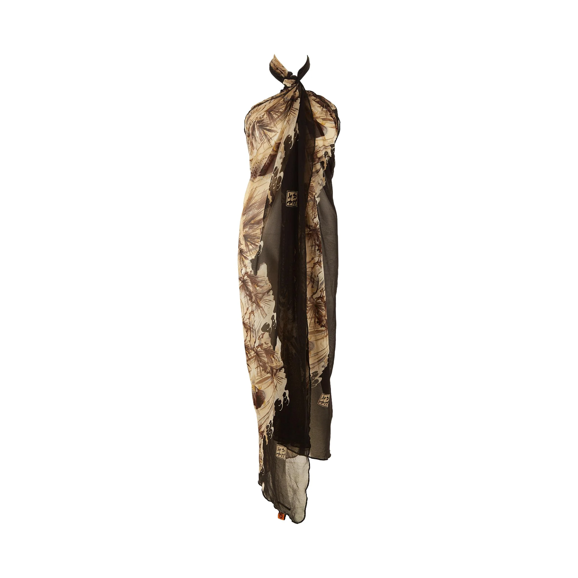 Jean Paul Gaultier Black Koi Print Jumbo Wrap