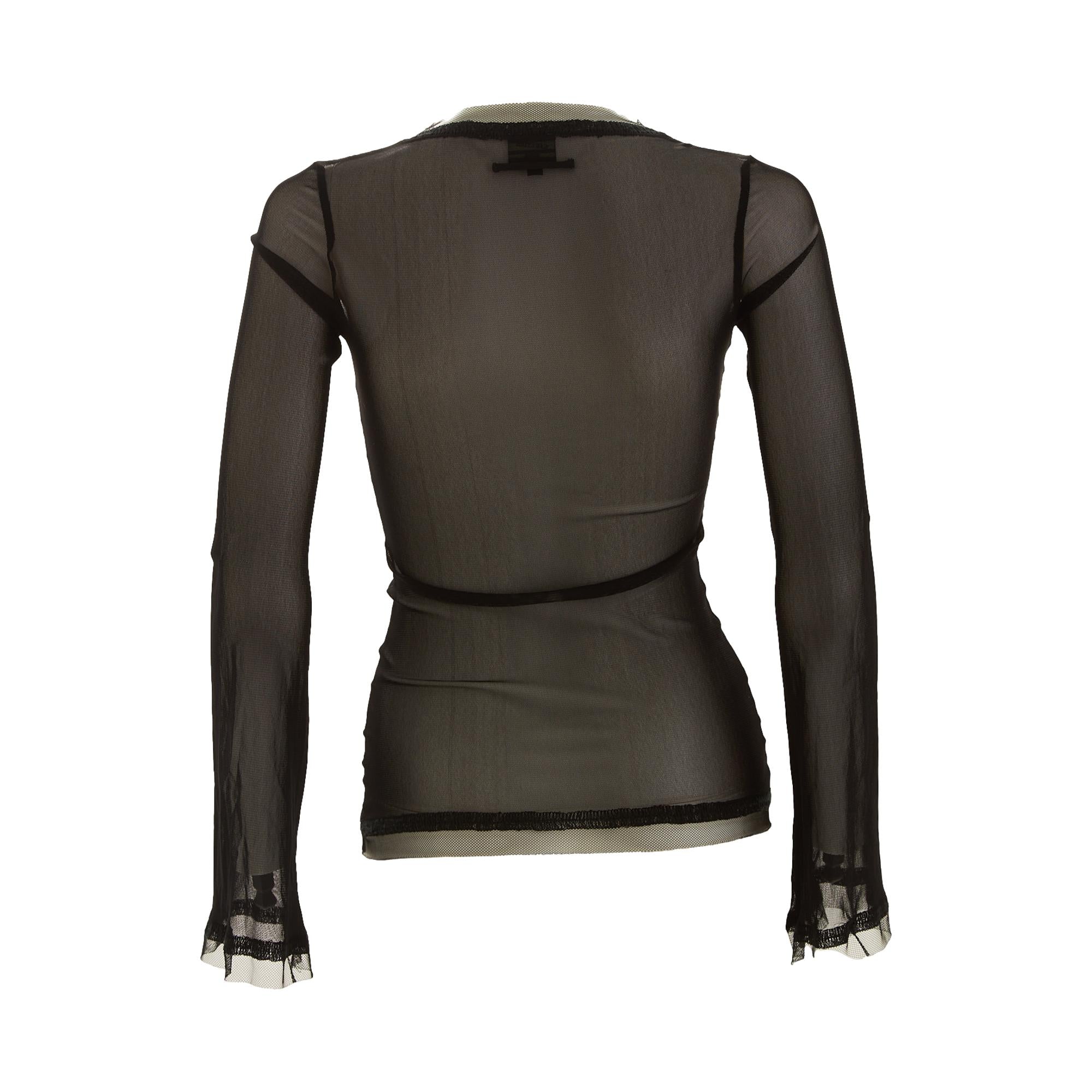 Jean Paul Gaultier Black Mesh Longsleeve Top - Image 2