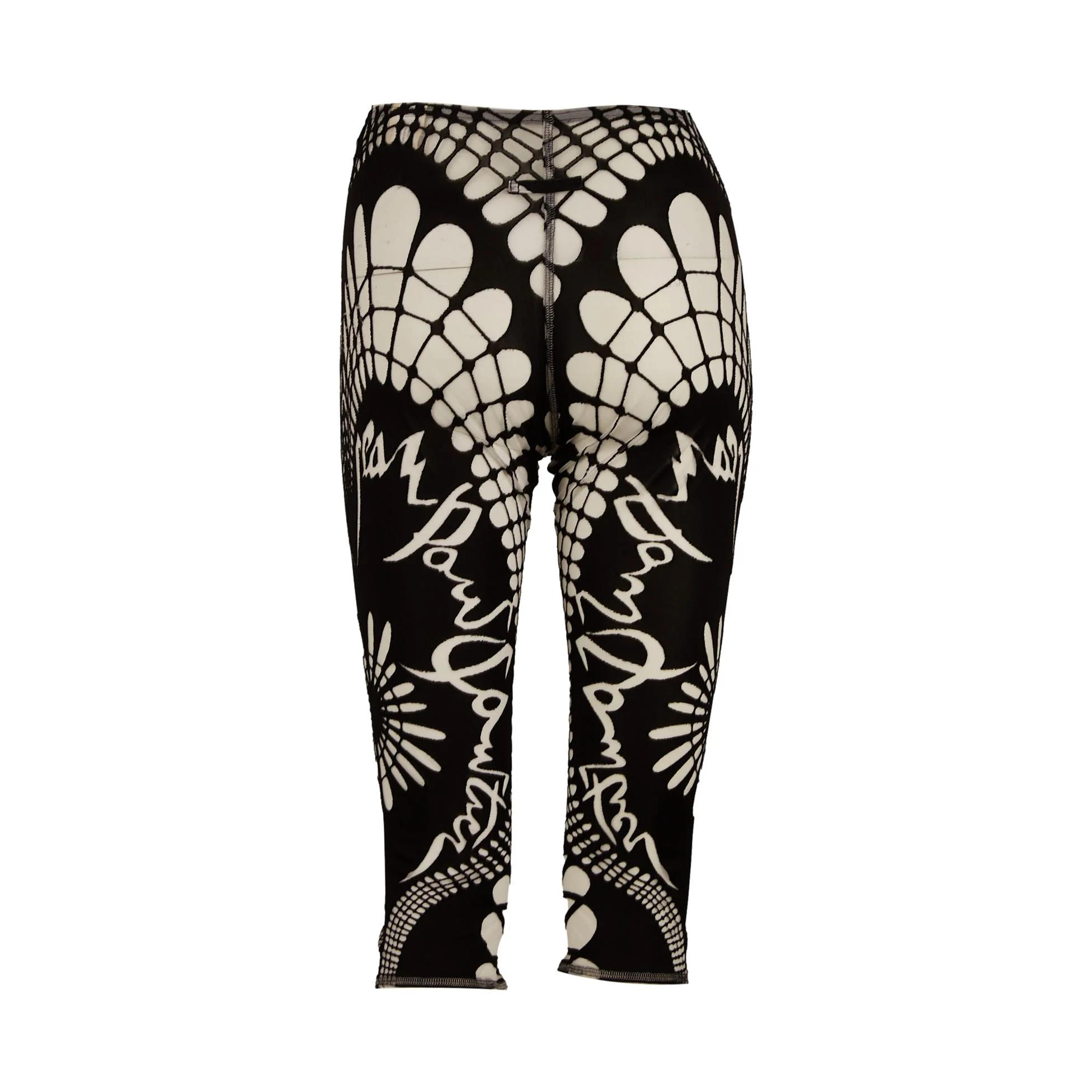 Jean Paul Gaultier Black Mesh Print Pants - Image 2