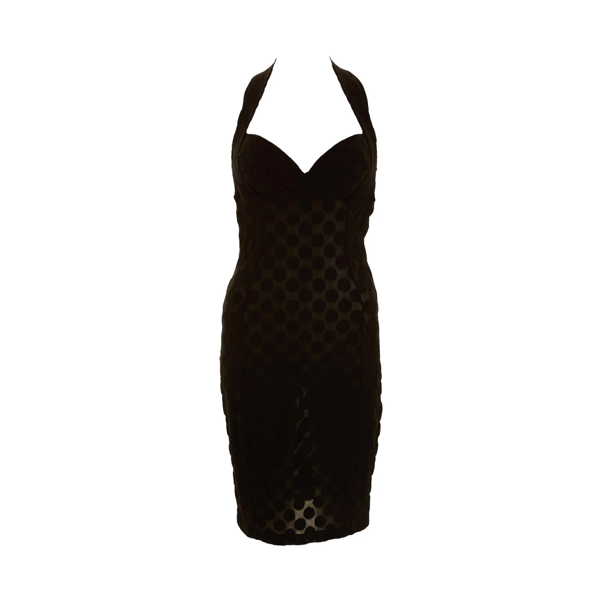 Jean Paul Gaultier Black Polkadot Sheer Dress