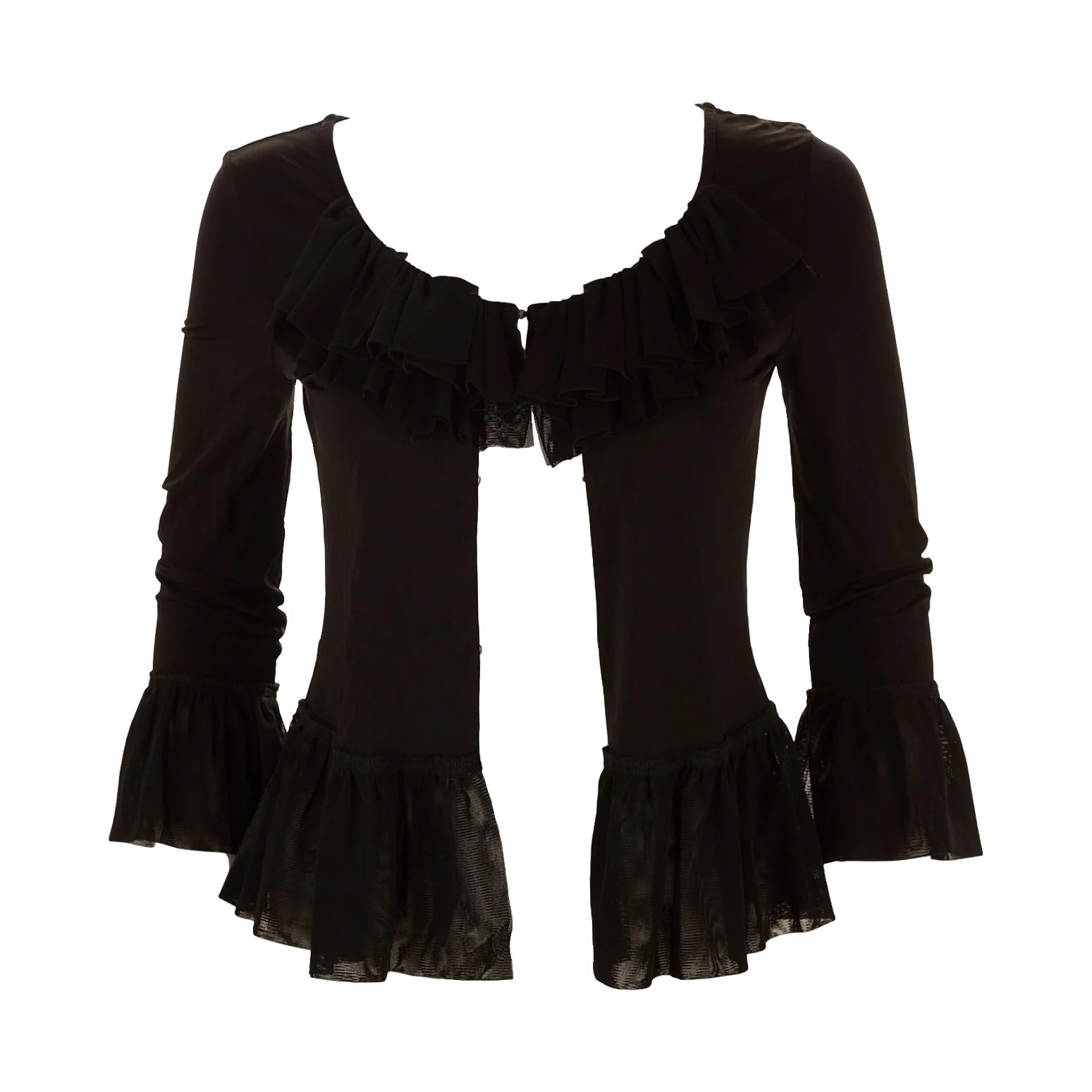 Jean Paul Gaultier Black Ruffeled Top