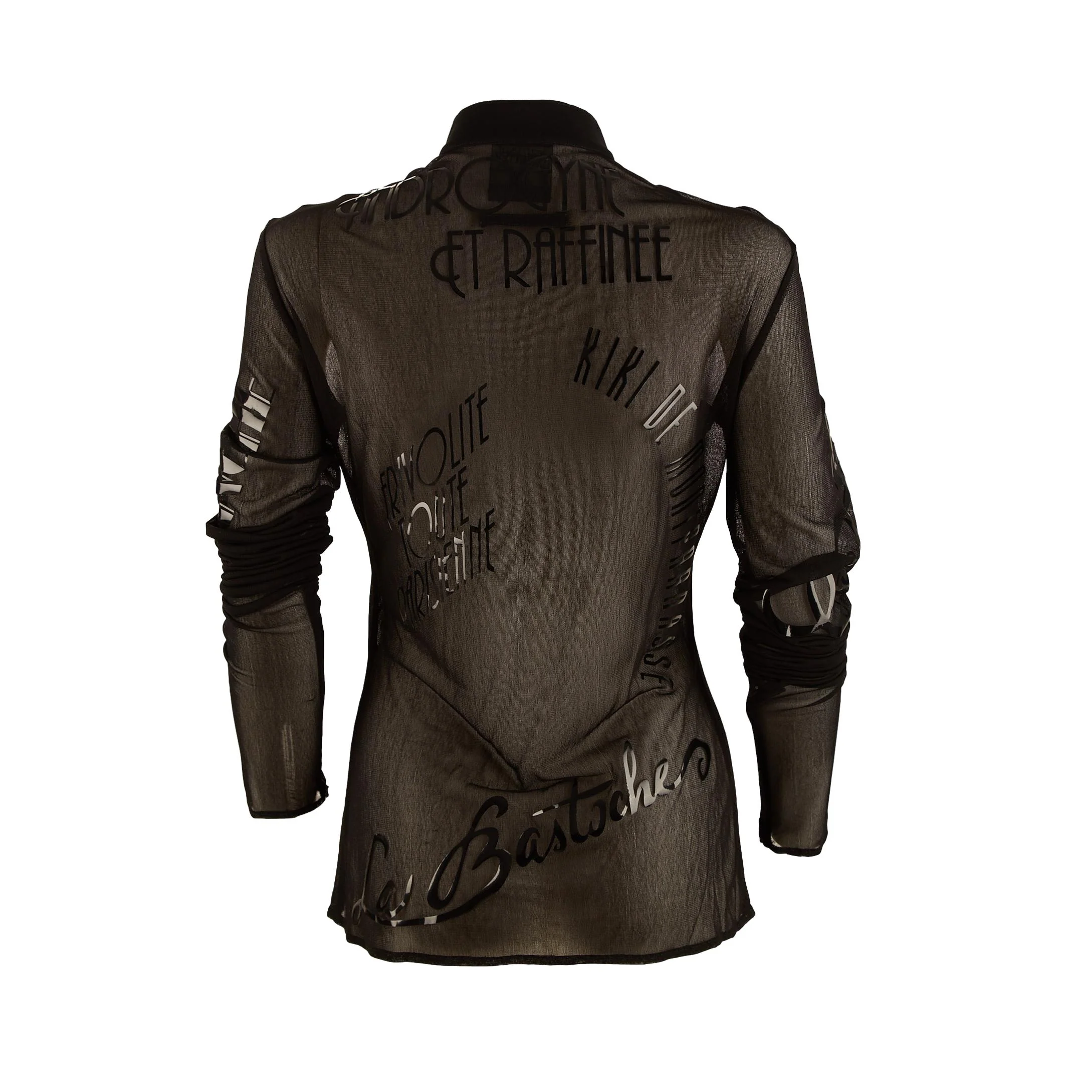 Jean Paul Gaultier Black Sheer Logo Button Down - Image 2