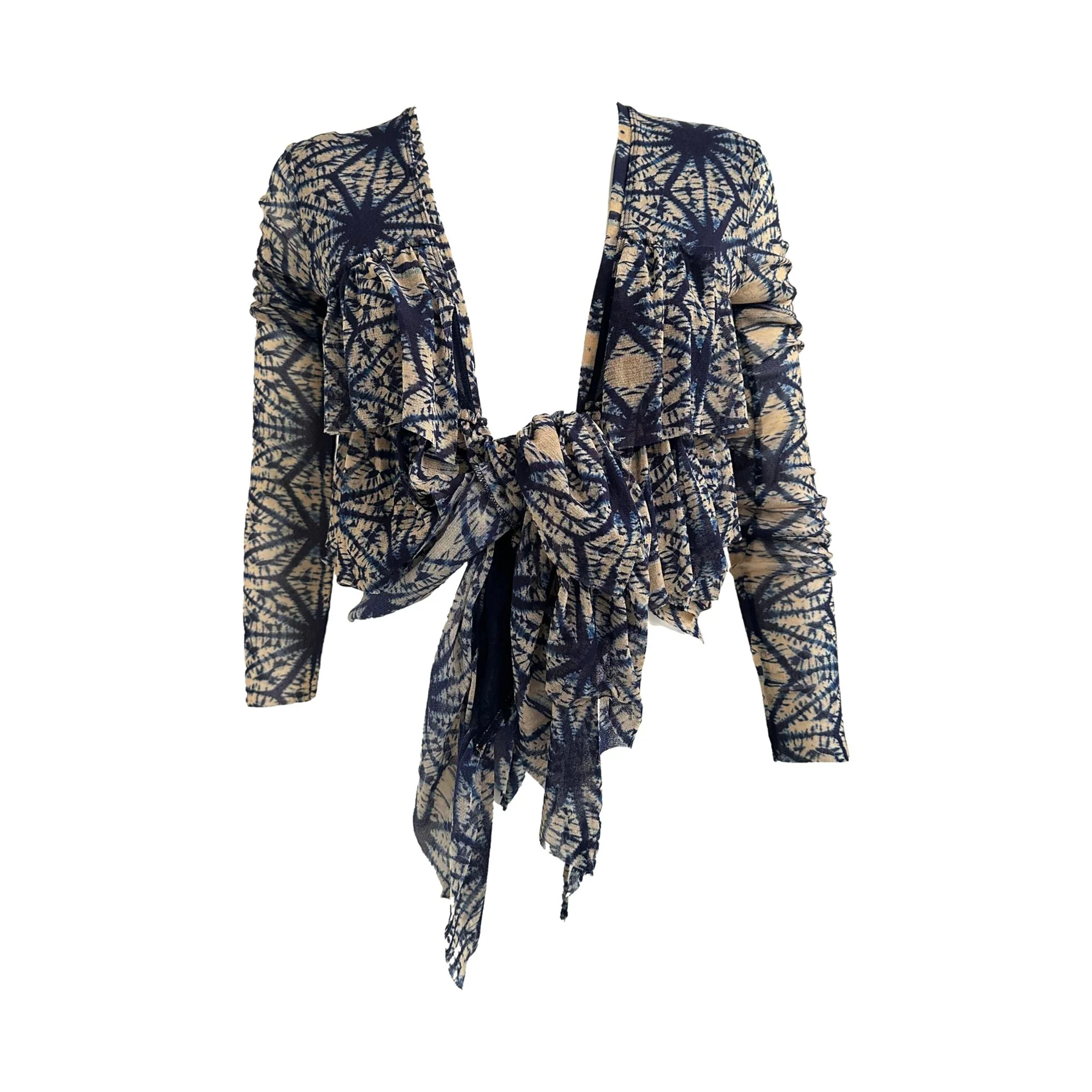 Jean Paul Gaultier Blue + Cream Sunburst Twin Set
