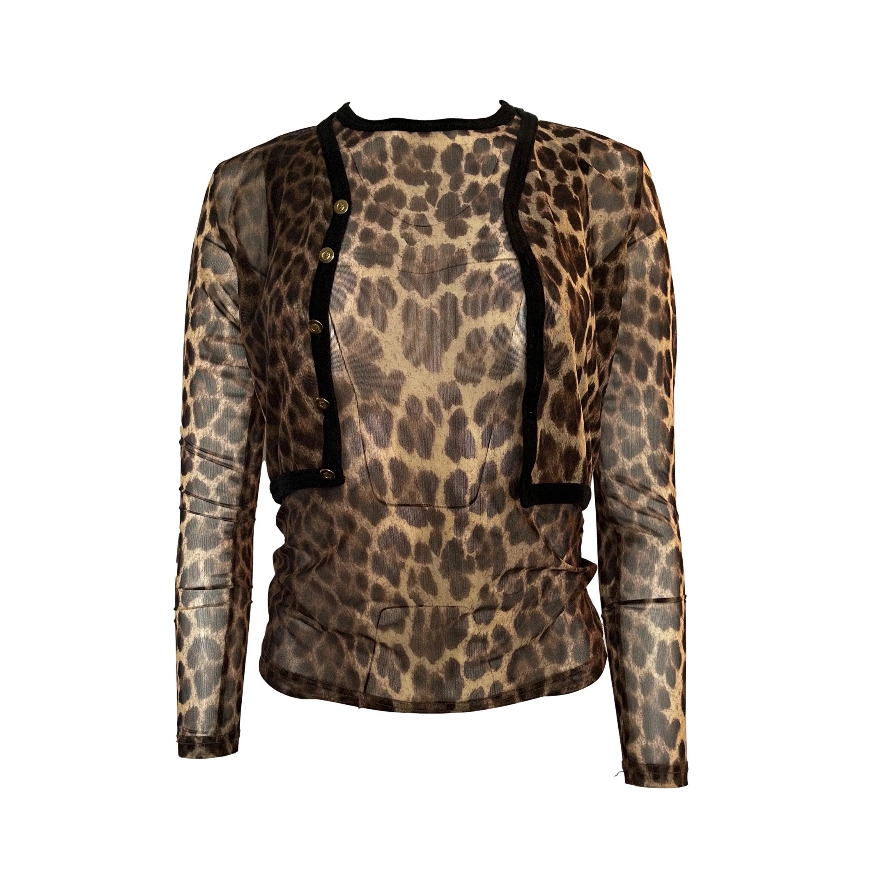 Jean Paul Gaultier Brown Leopard Print Set