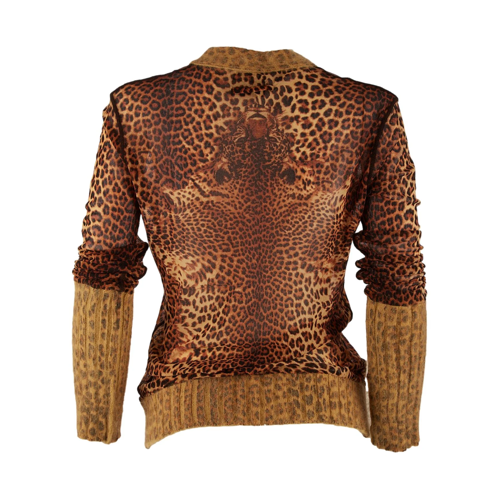Jean Paul Gaultier Cheetah Print Sheer Cardigan - Image 2