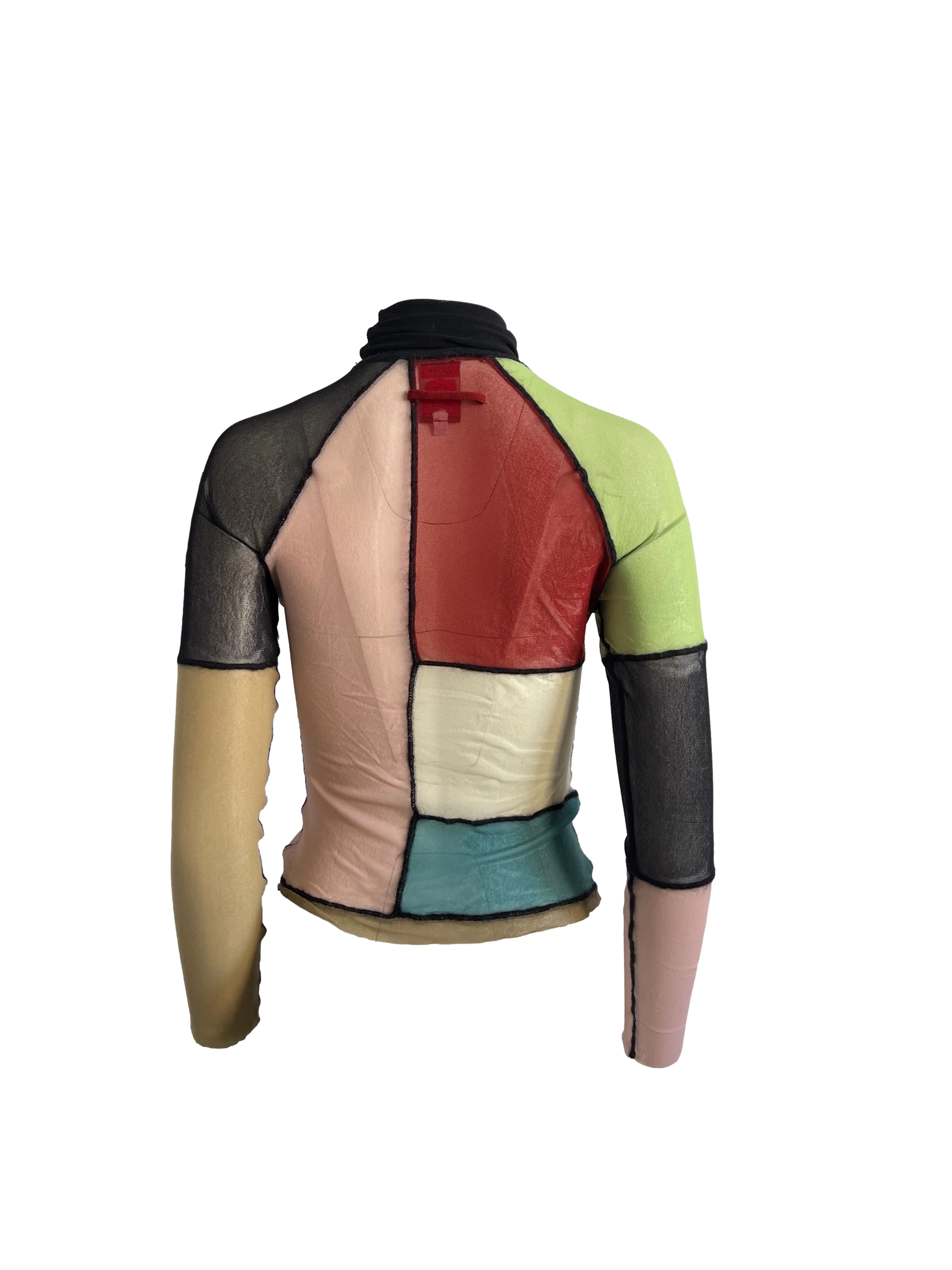 Jean Paul Gaultier Colorblock Mesh Turtleneck - Image 2