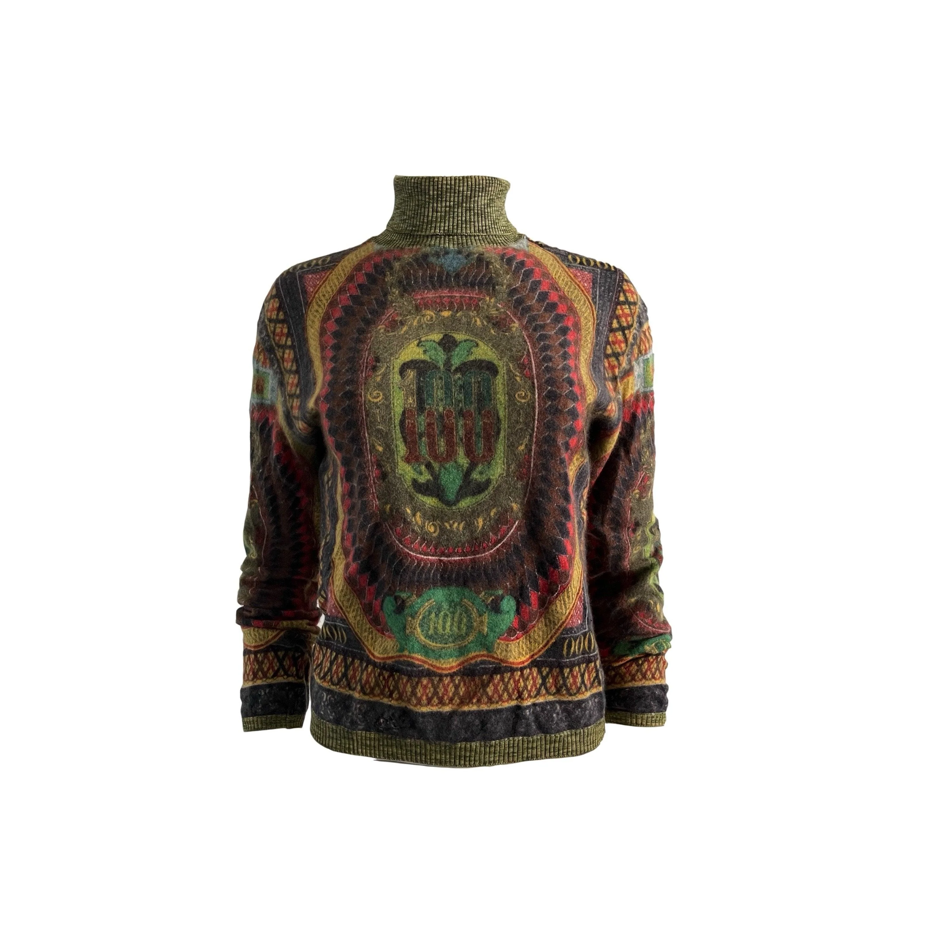Jean Paul Gaultier Currency Print Turtle Neck