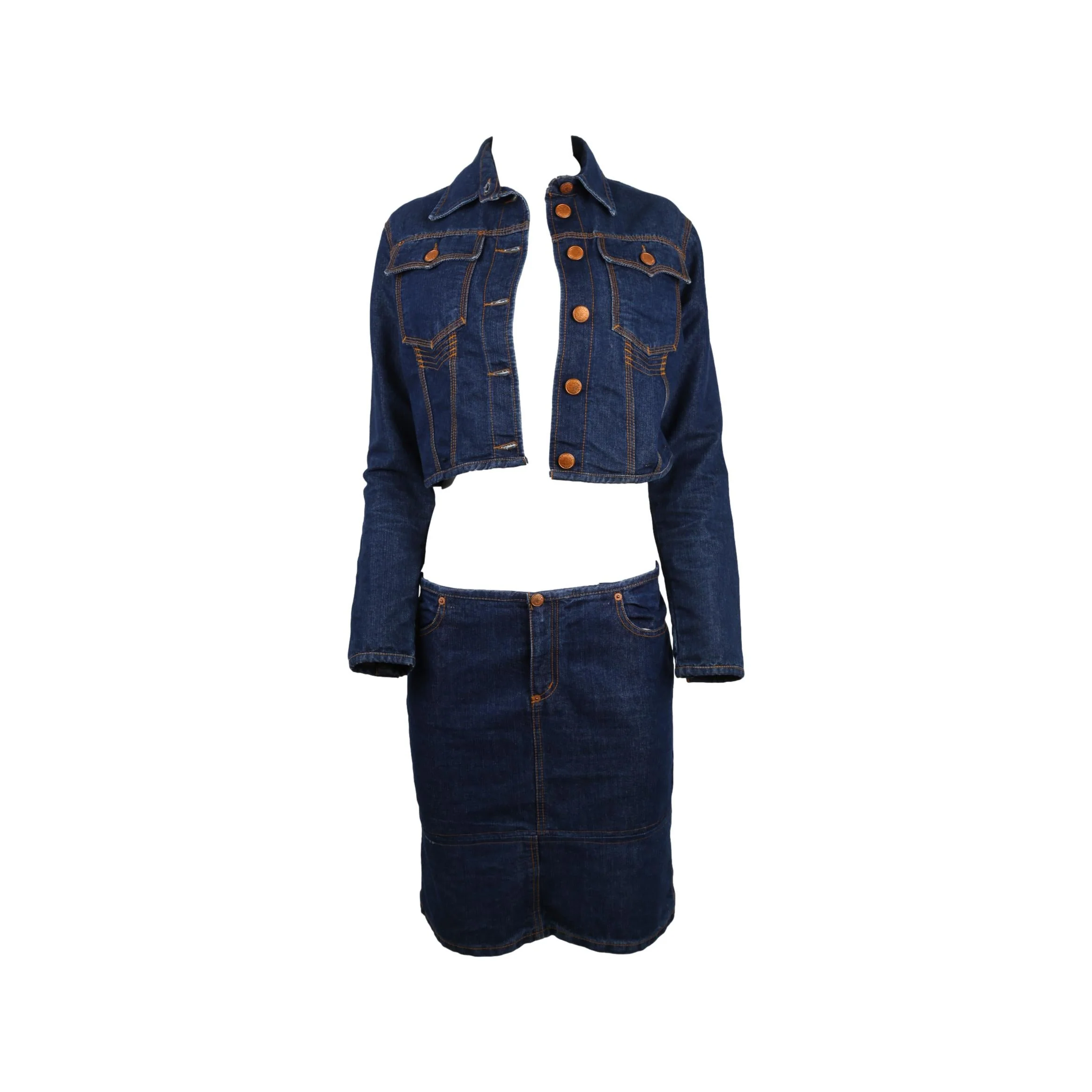 Jean Paul Gaultier Denim Skirt Set