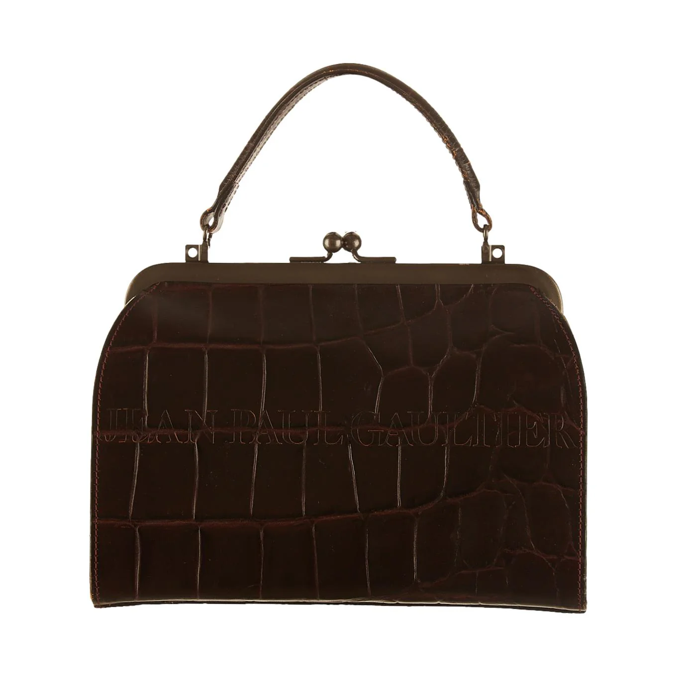 Jean Paul Gaultier Brown Embossed 2Way Bag - Image 2