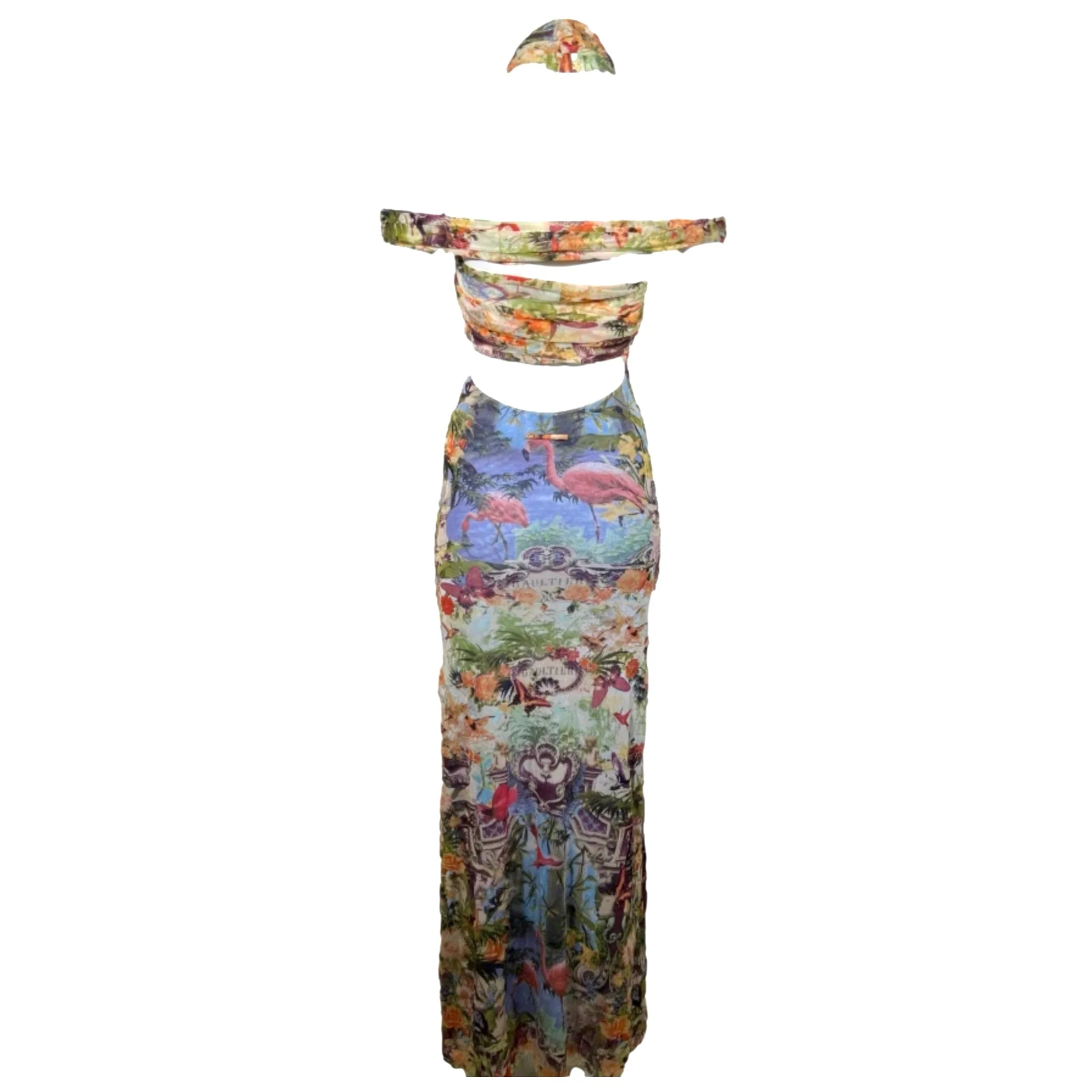 Jean Paul Gaultier Flamingo Tie Long Dress - Image 2