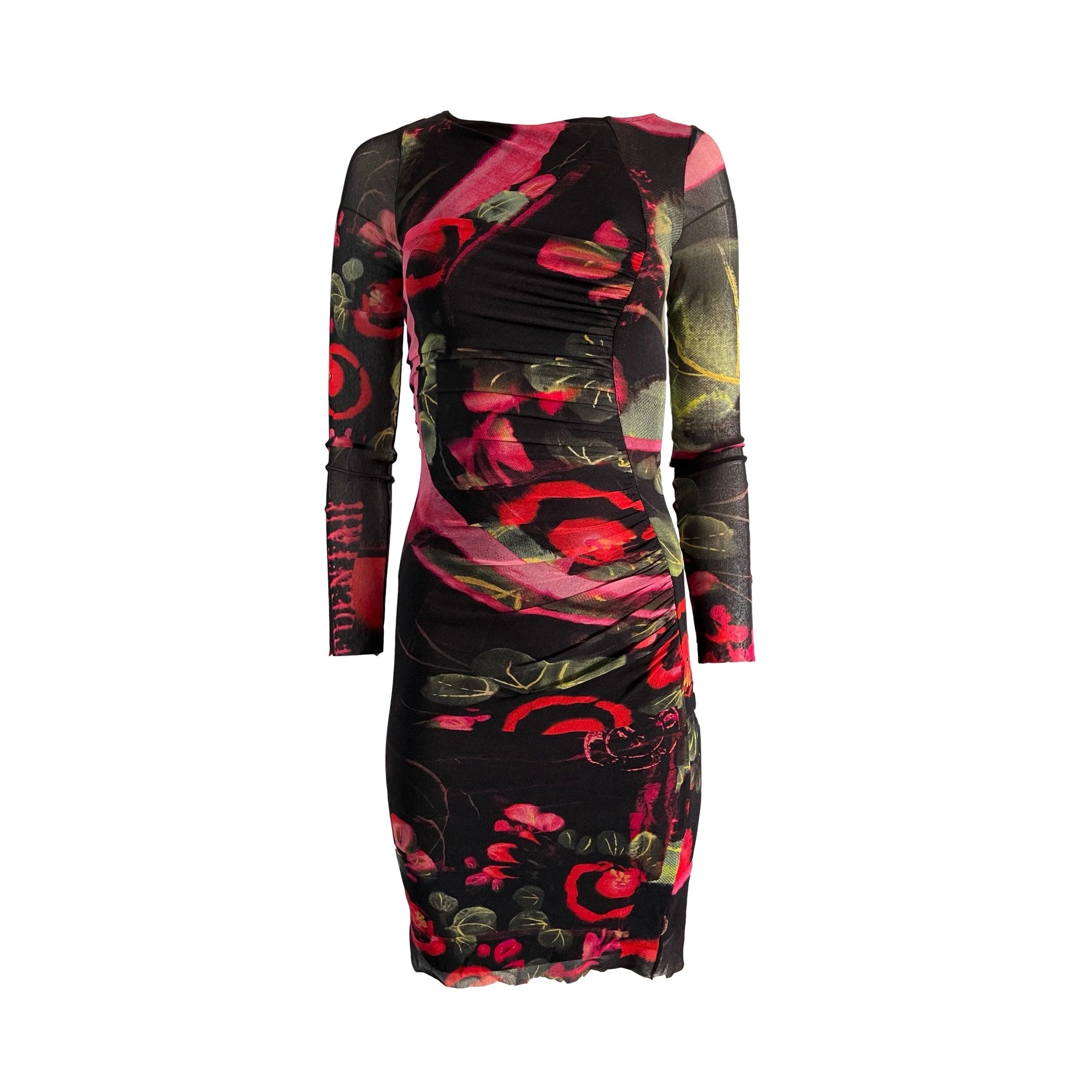 Jean Paul Gaultier Floral Long Sleeve Dress