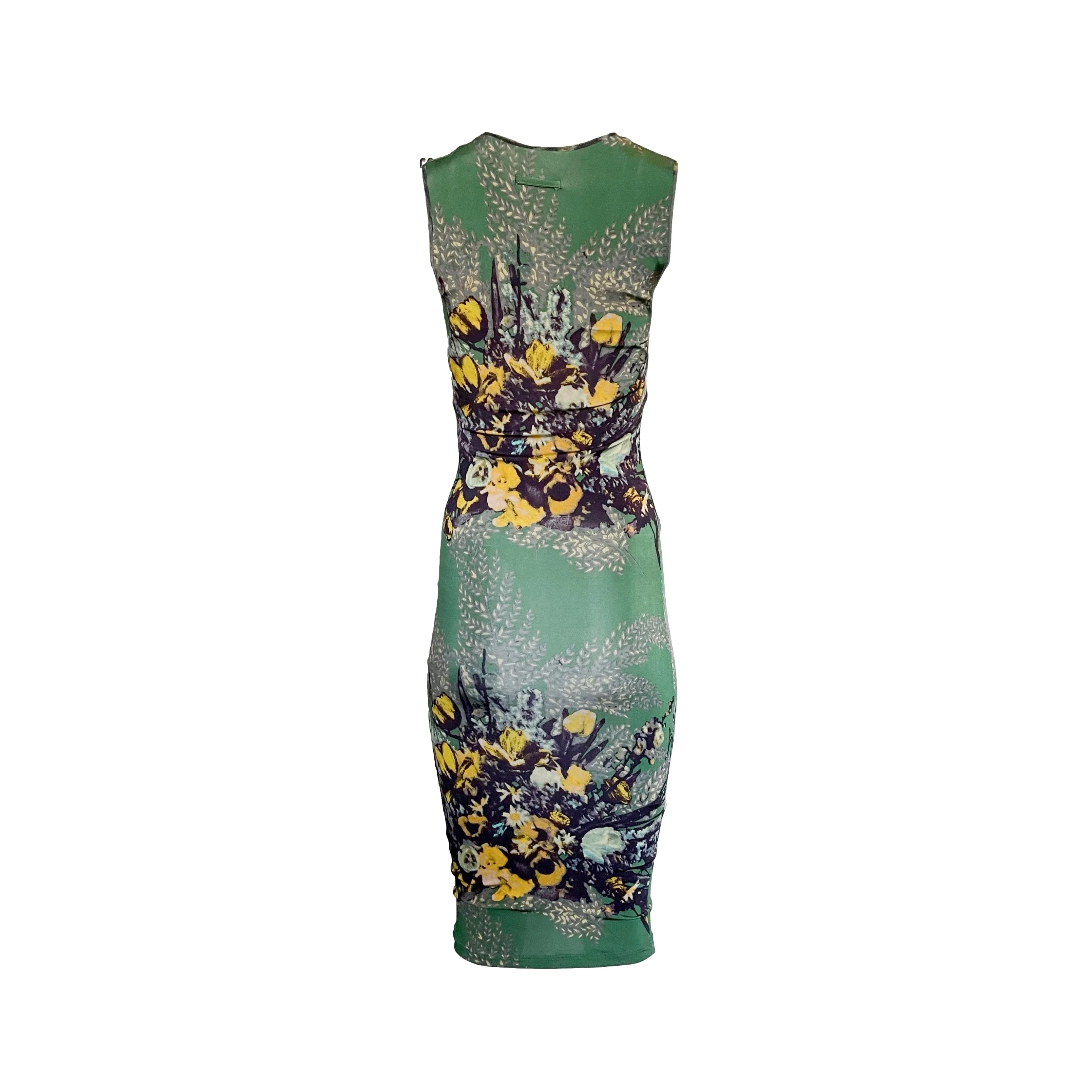 Jean Paul Gaultier Green Floral Stretch Dress - Image 2