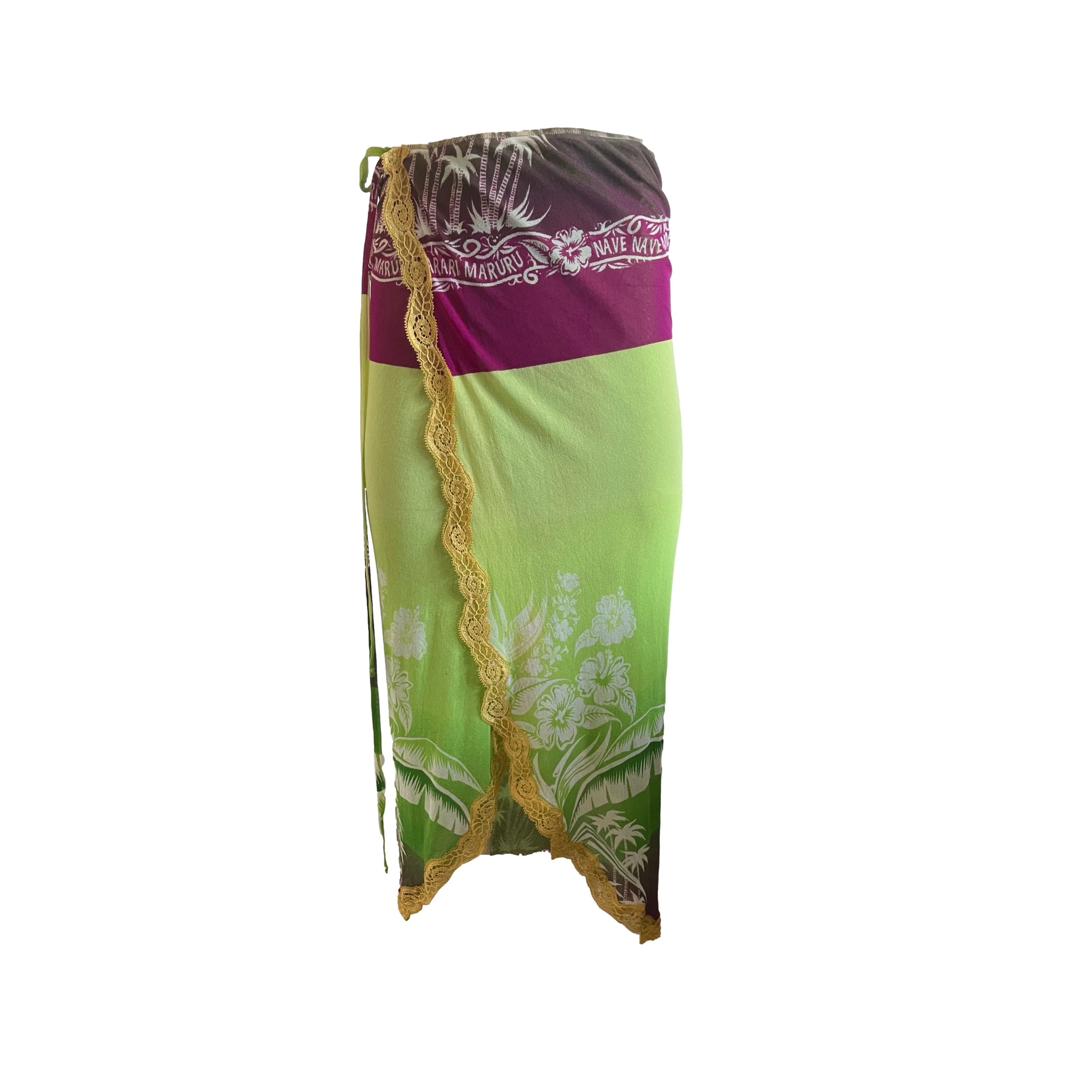 Jean Paul Gaultier Green Print Cover Up Skirt