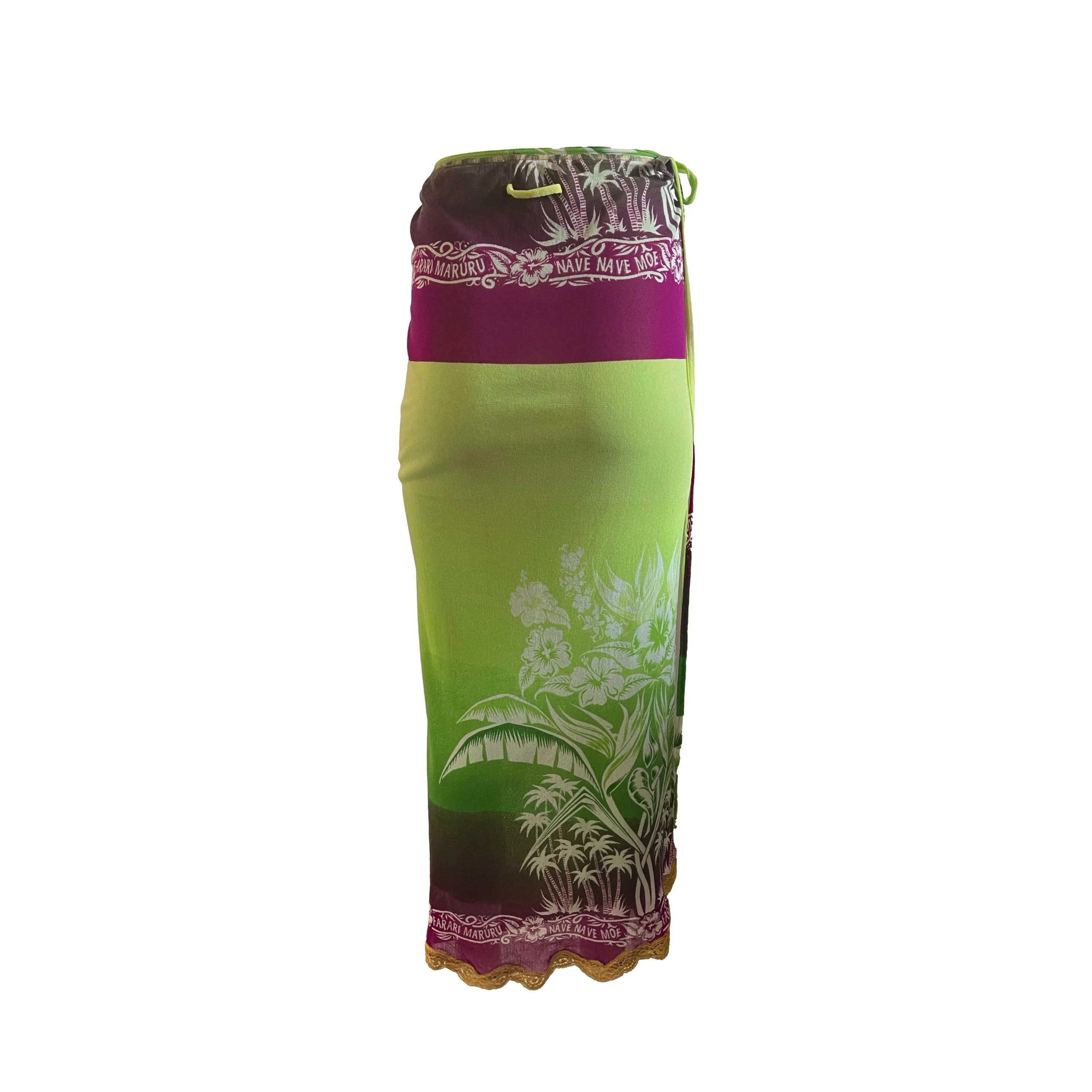 Jean Paul Gaultier Green Print Cover Up Skirt - Image 2