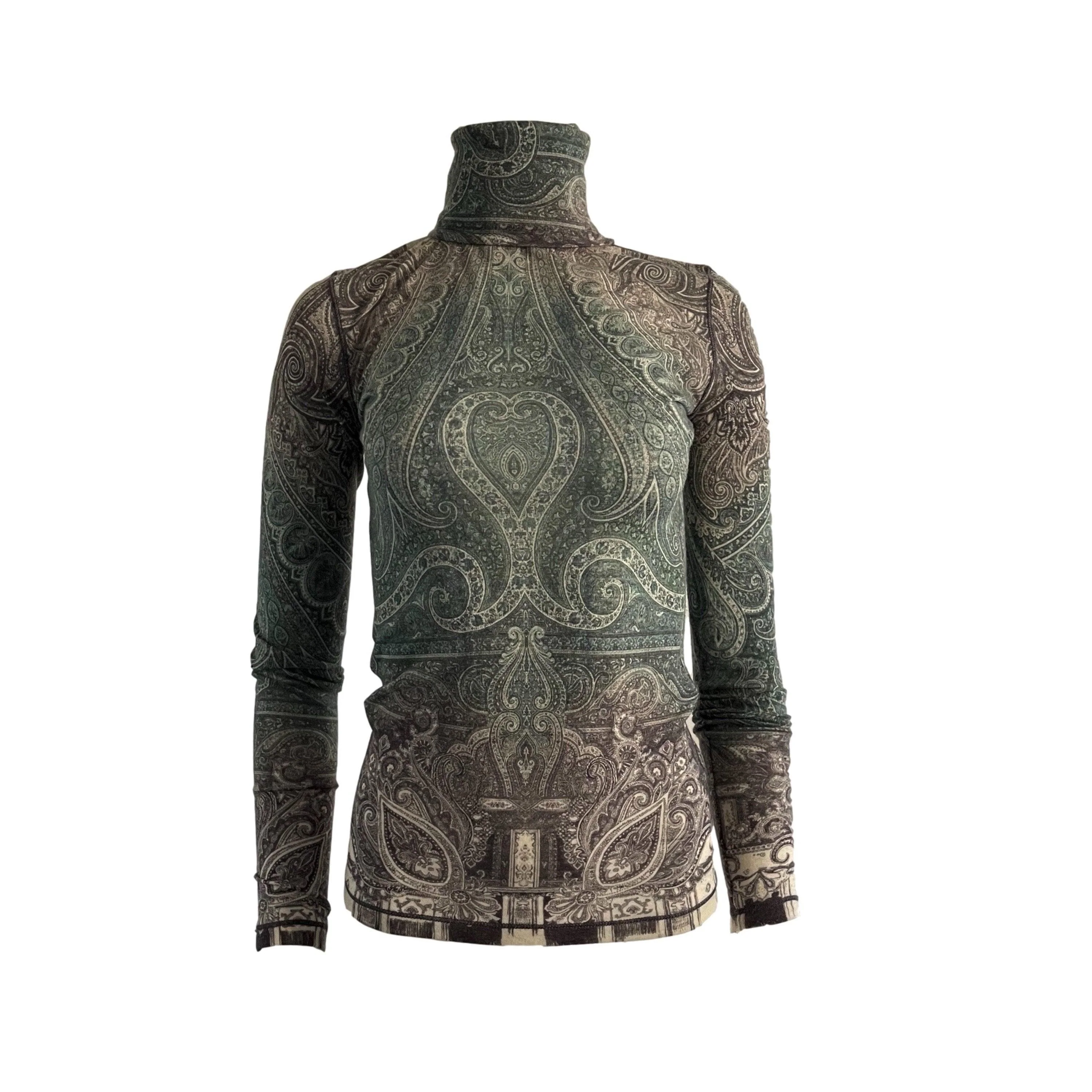 Jean Paul Gaultier Green Print Turtleneck