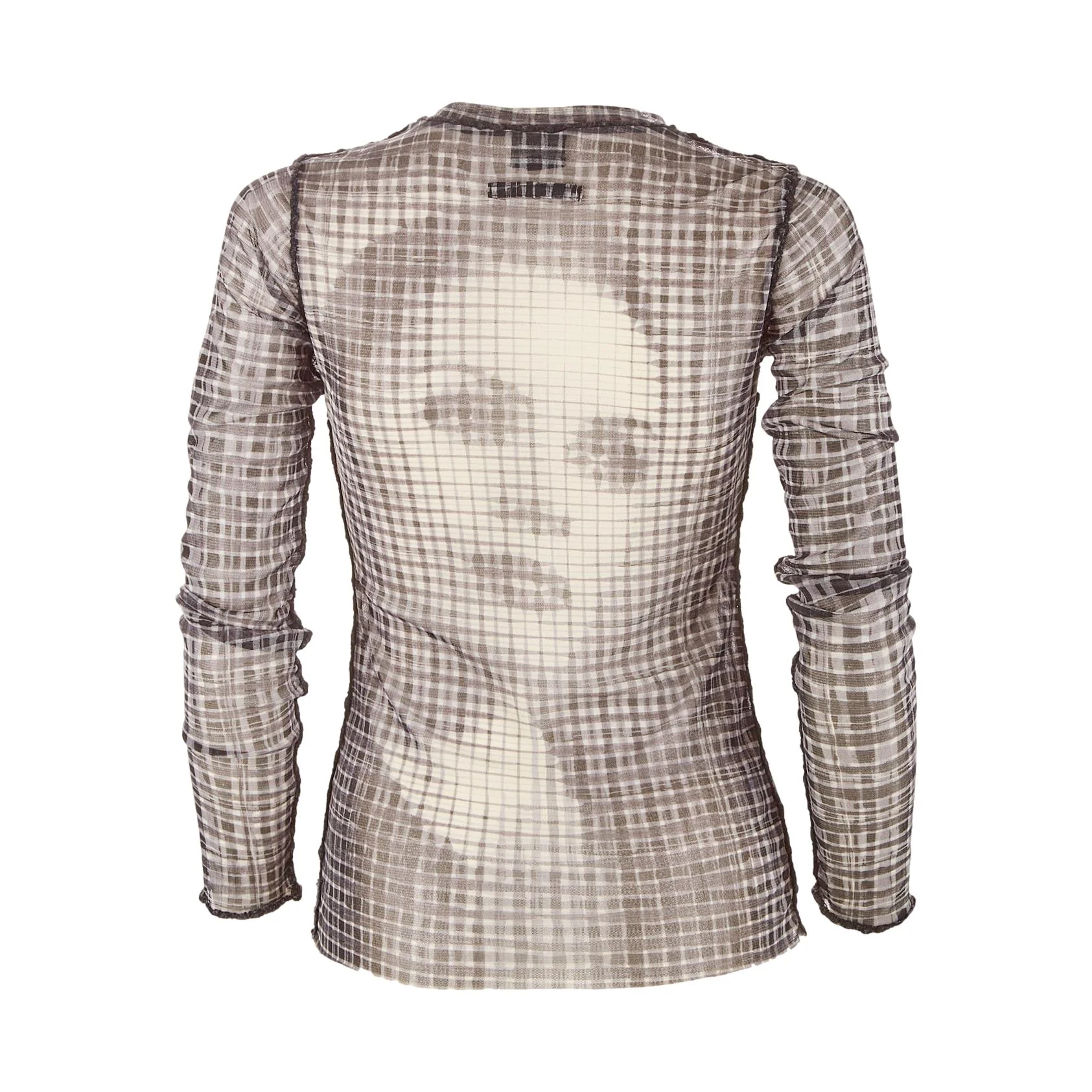 Jean Paul Gaultier Grey Plaid Face Mesh Shirt - Image 2