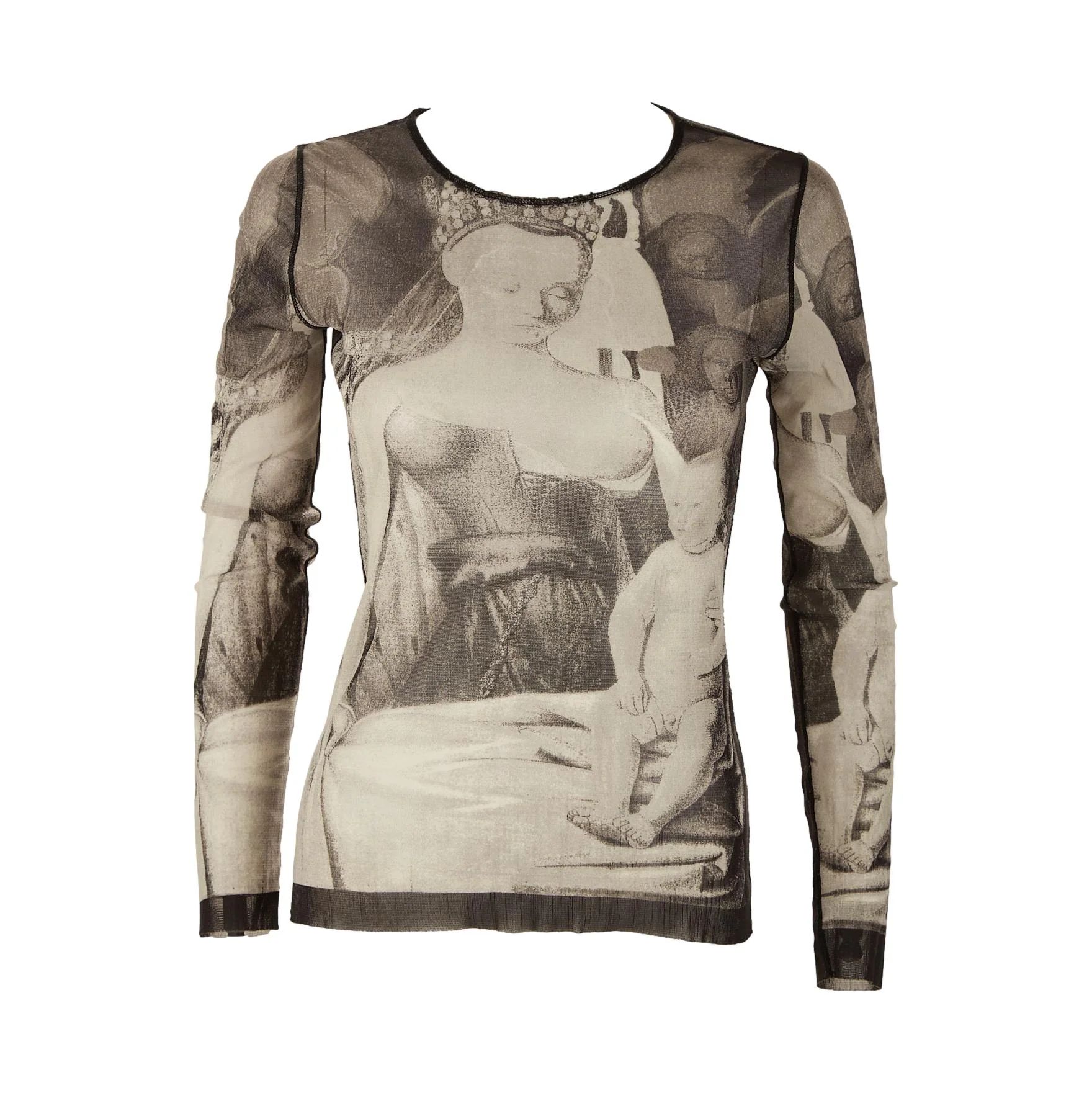 Jean Paul Gaultier Grey Virgin Mesh Top