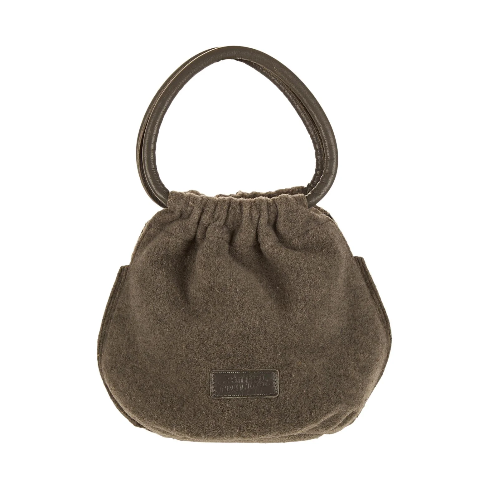 Jean Paul Gaultier Grey Wool Ring Handle Bag