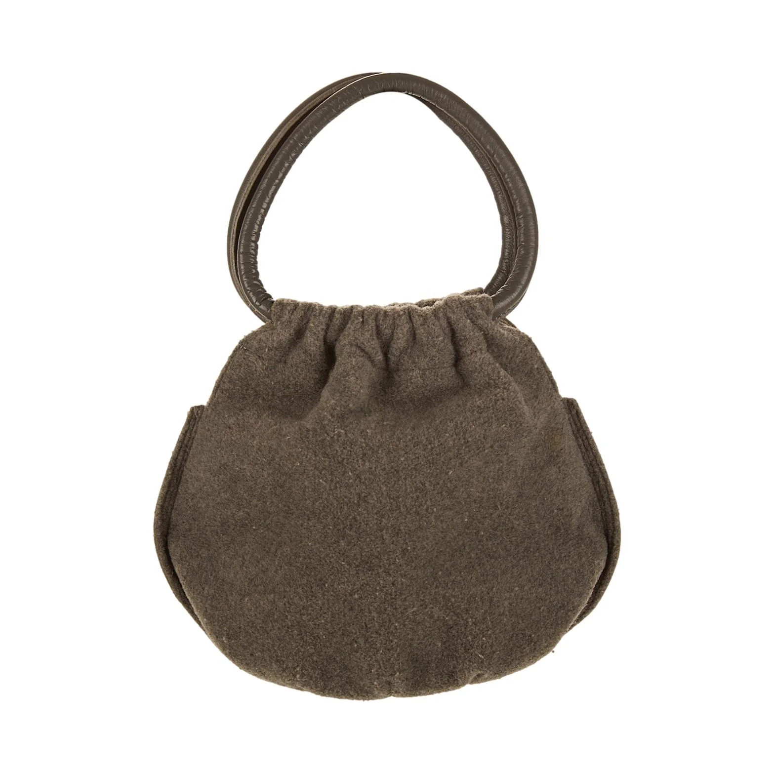 Jean Paul Gaultier Grey Wool Ring Handle Bag - Image 2