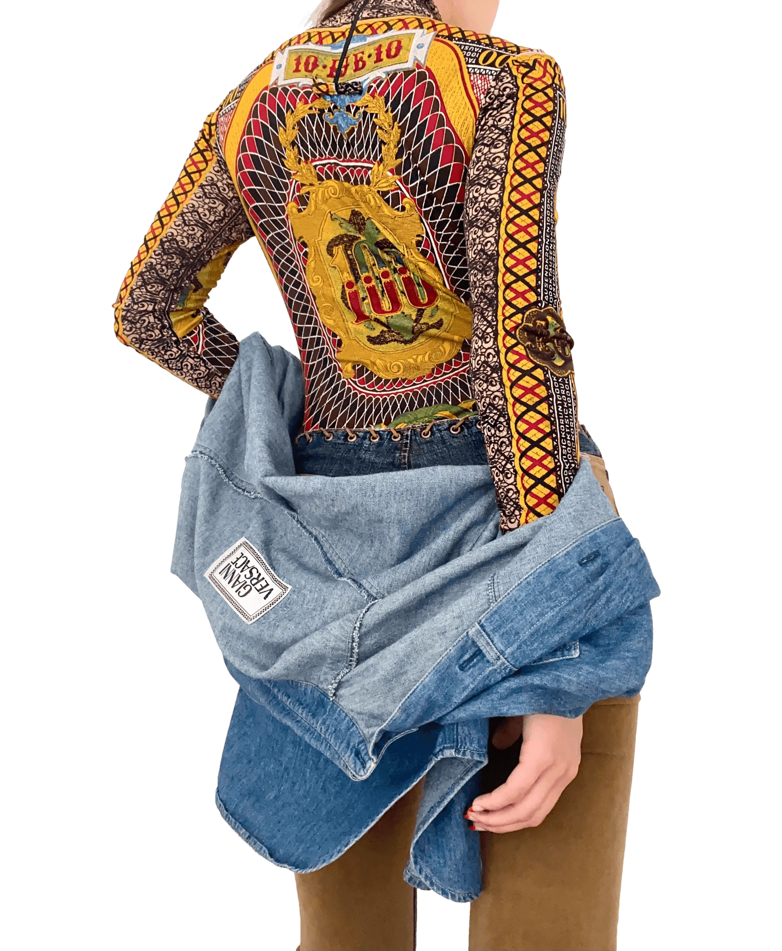 Jean Paul Gaultier Multicolor Currency Bodysuit - Image 3