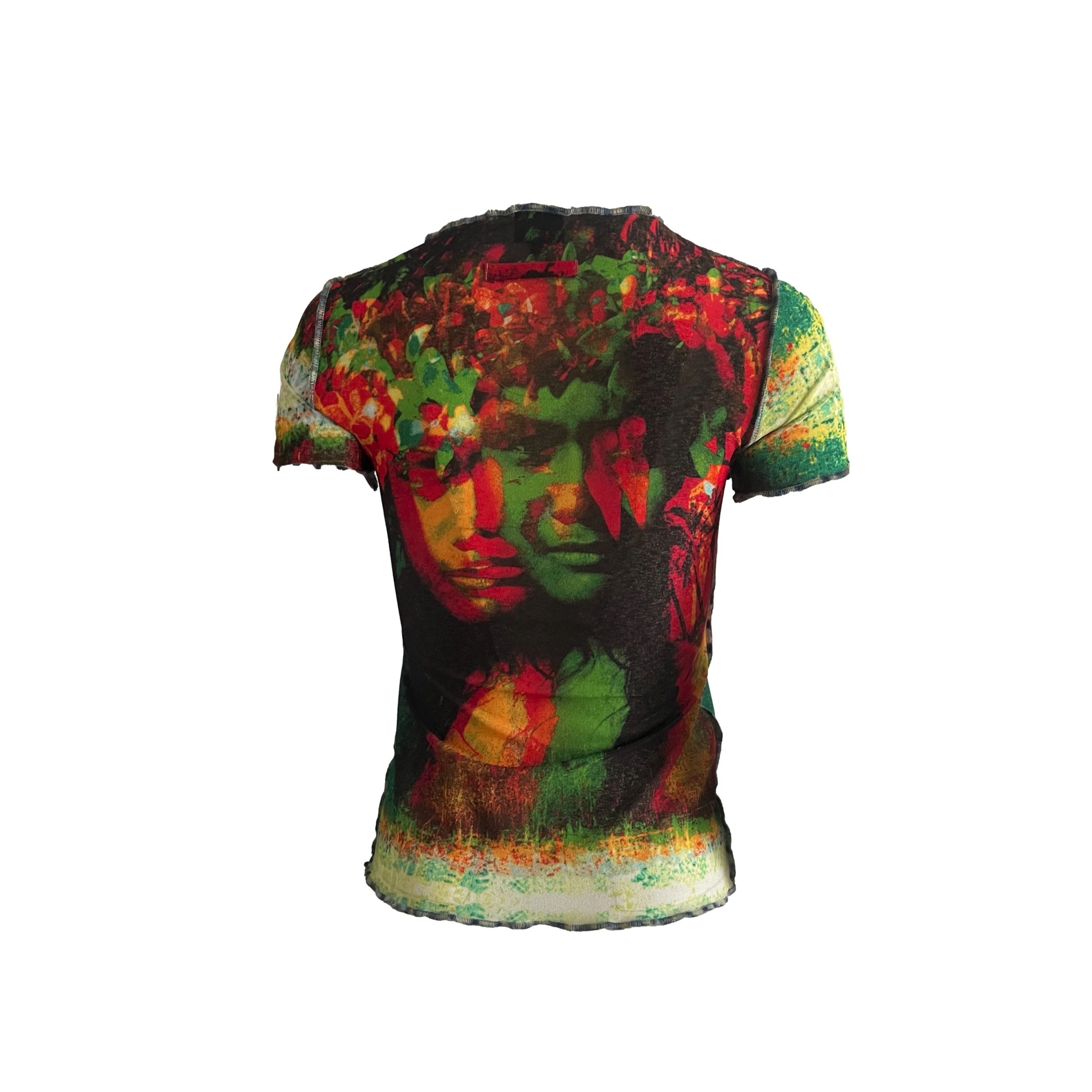 Jean Paul Gaultier Multicolor Face Mesh T-Shirt - Image 2