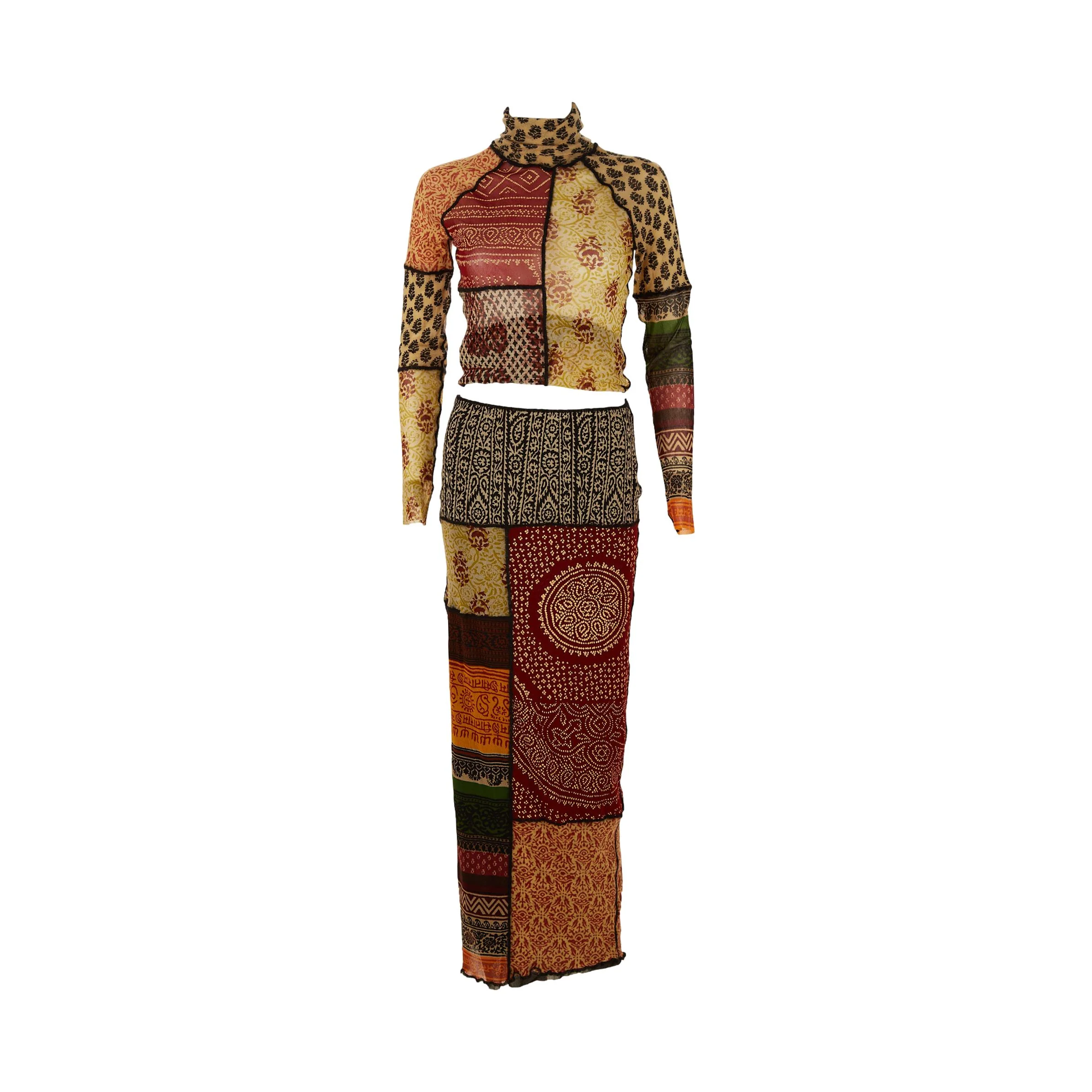 Jean Paul Gaultier Multicolor Skirt Set