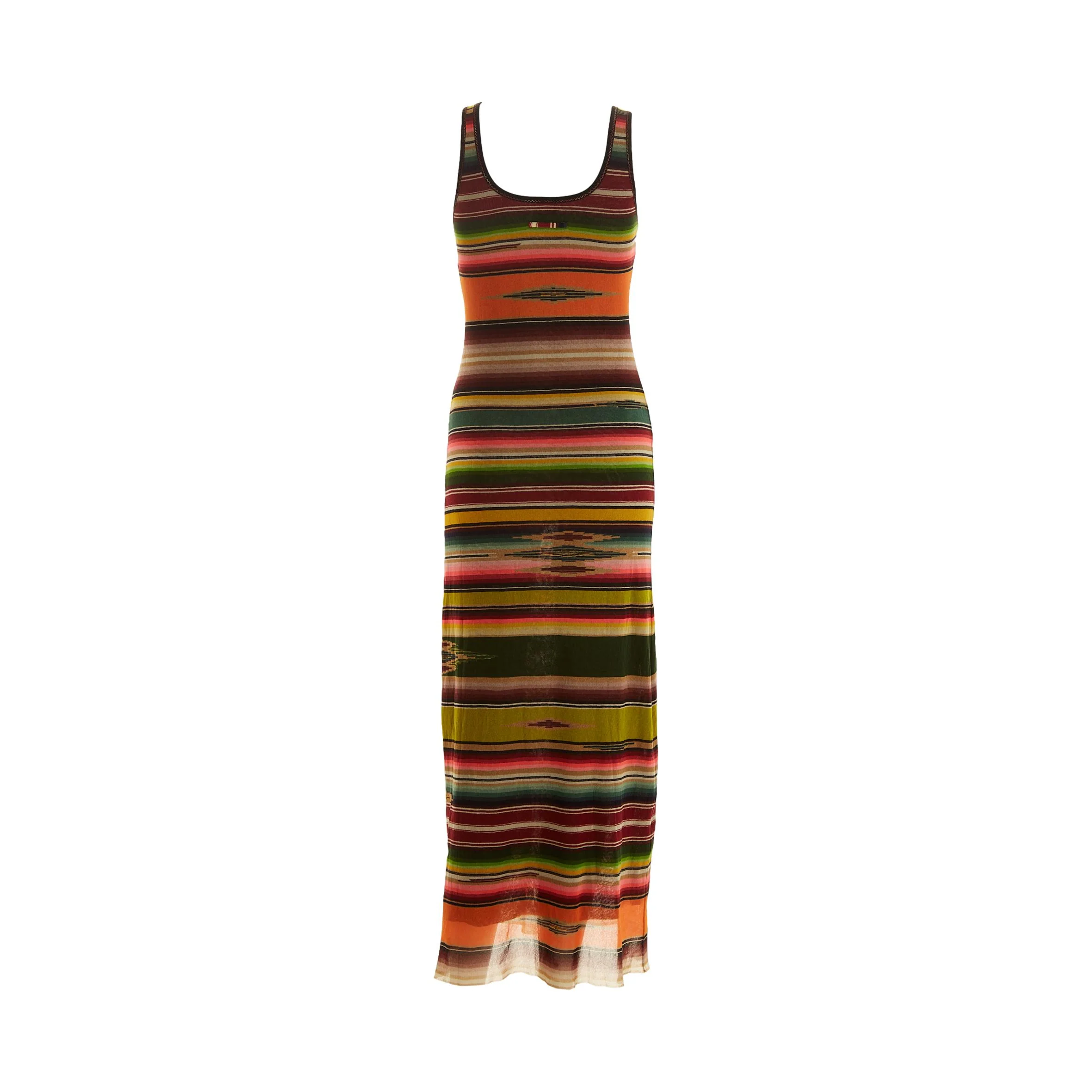 Jean Paul Gaultier Multicolor Striped Mesh Dress - Image 2