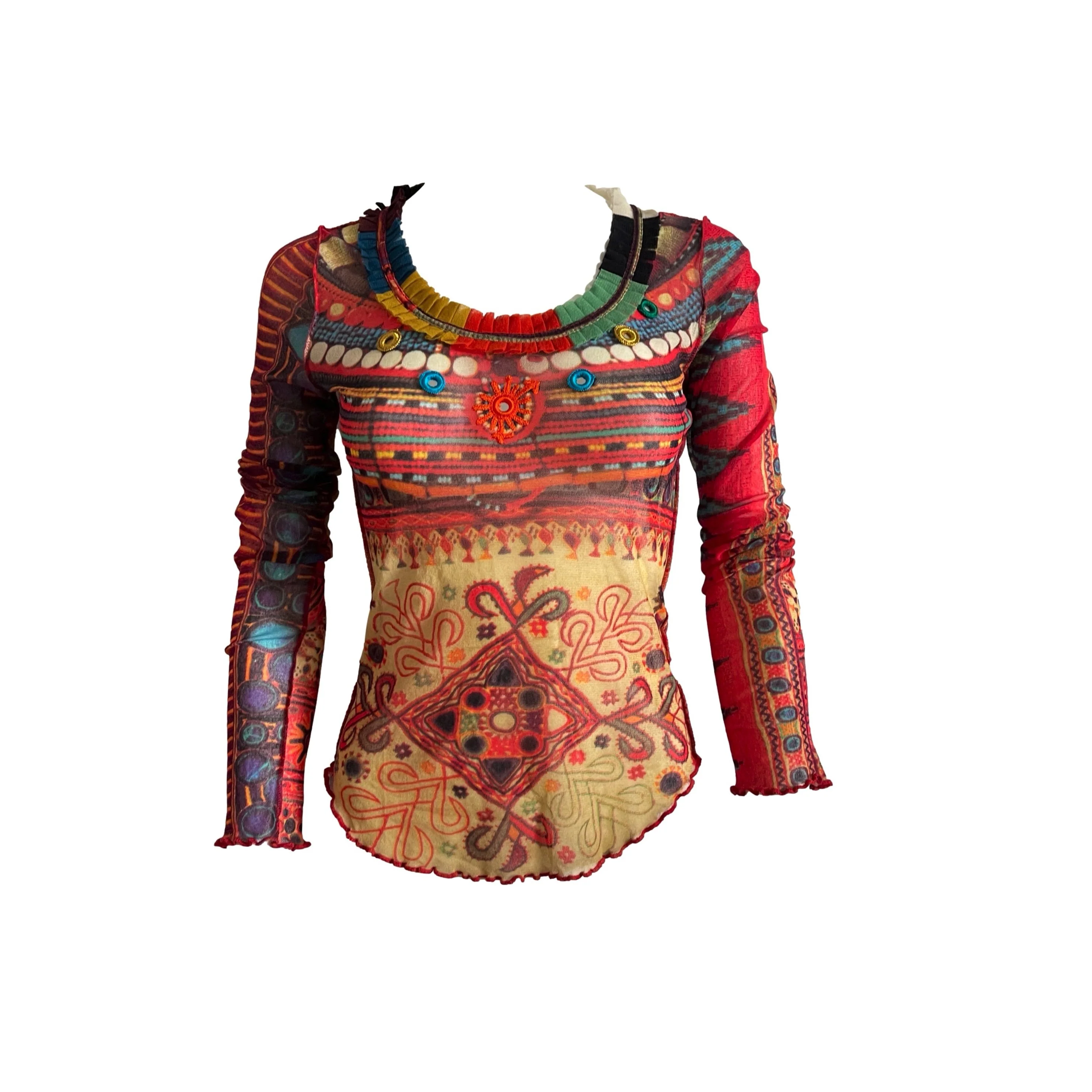 Jean Paul Gaultier Multicolor Textured Long Sleeve